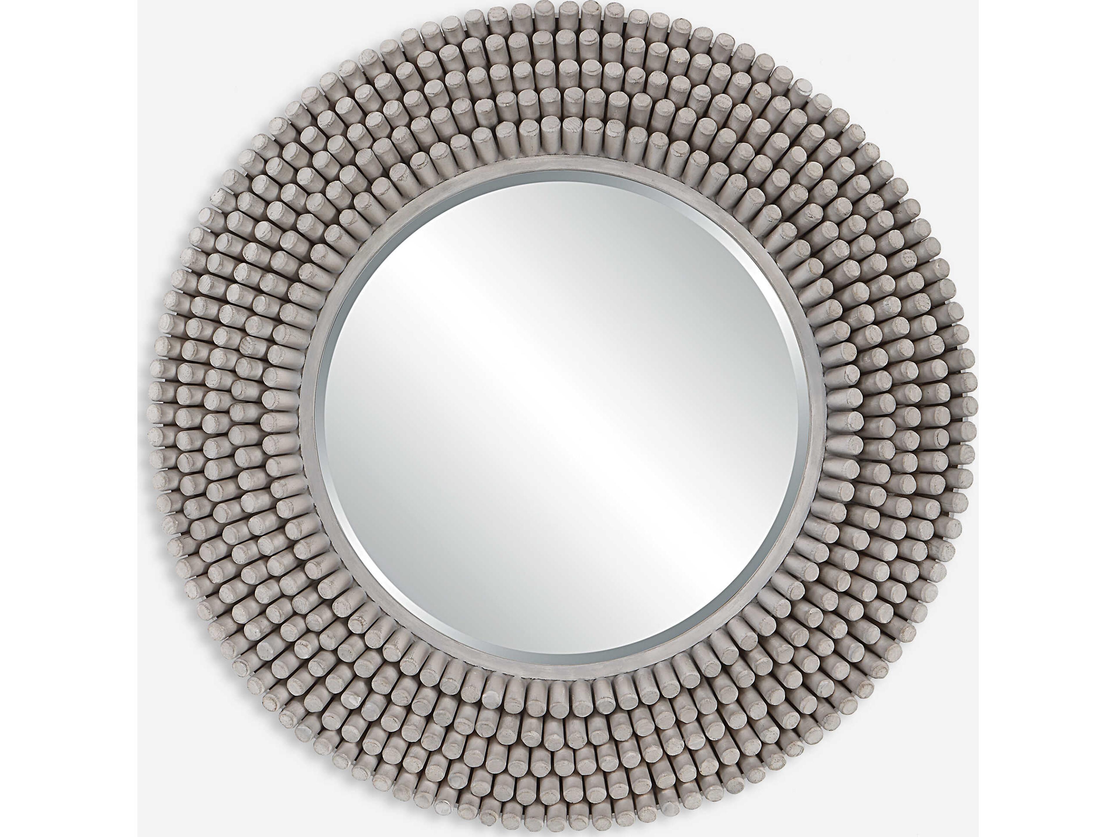 Portside Driftwood Round Wall Mirror