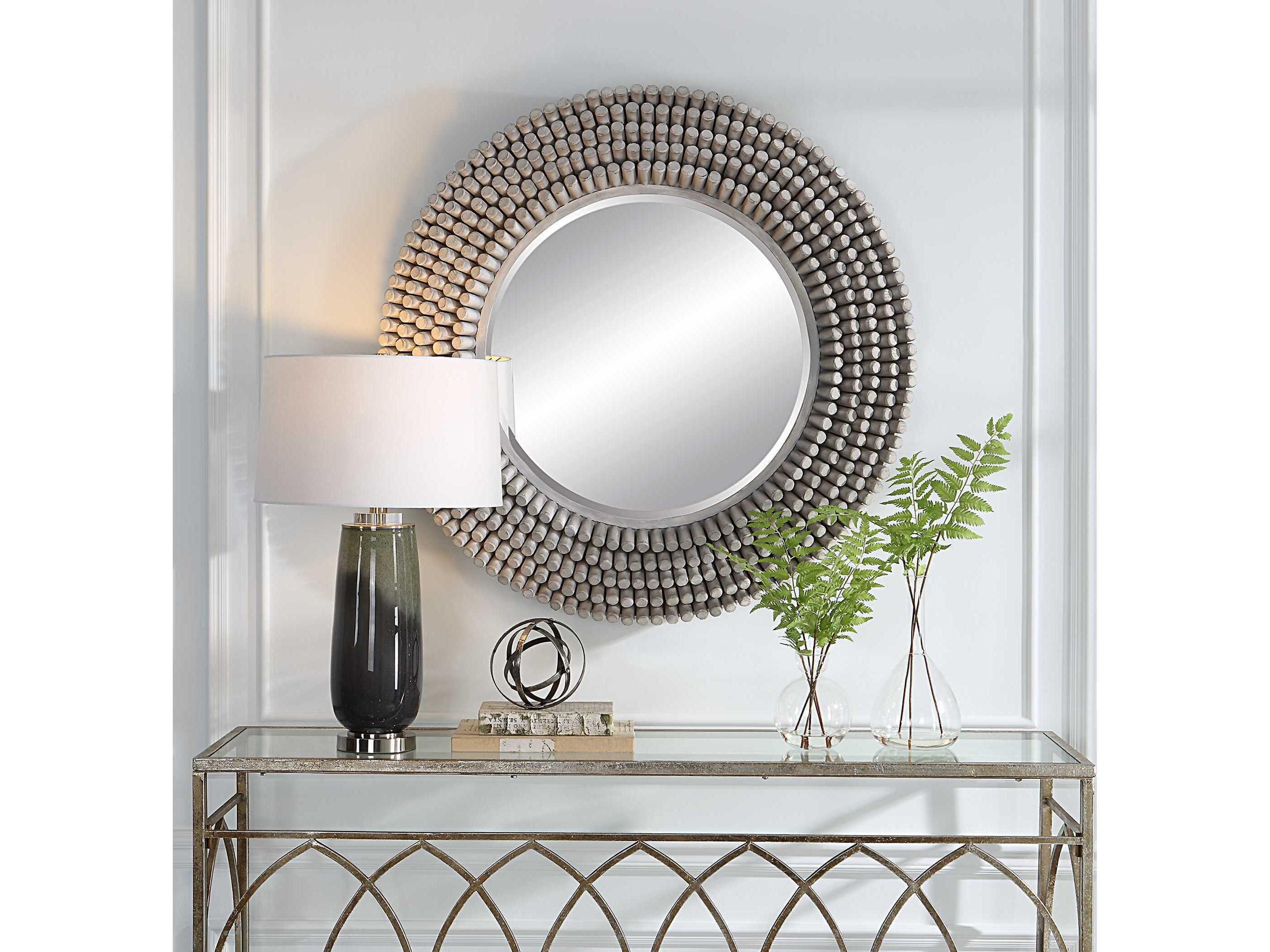 Uttermost Portside Driftwood Round Wall Mirror