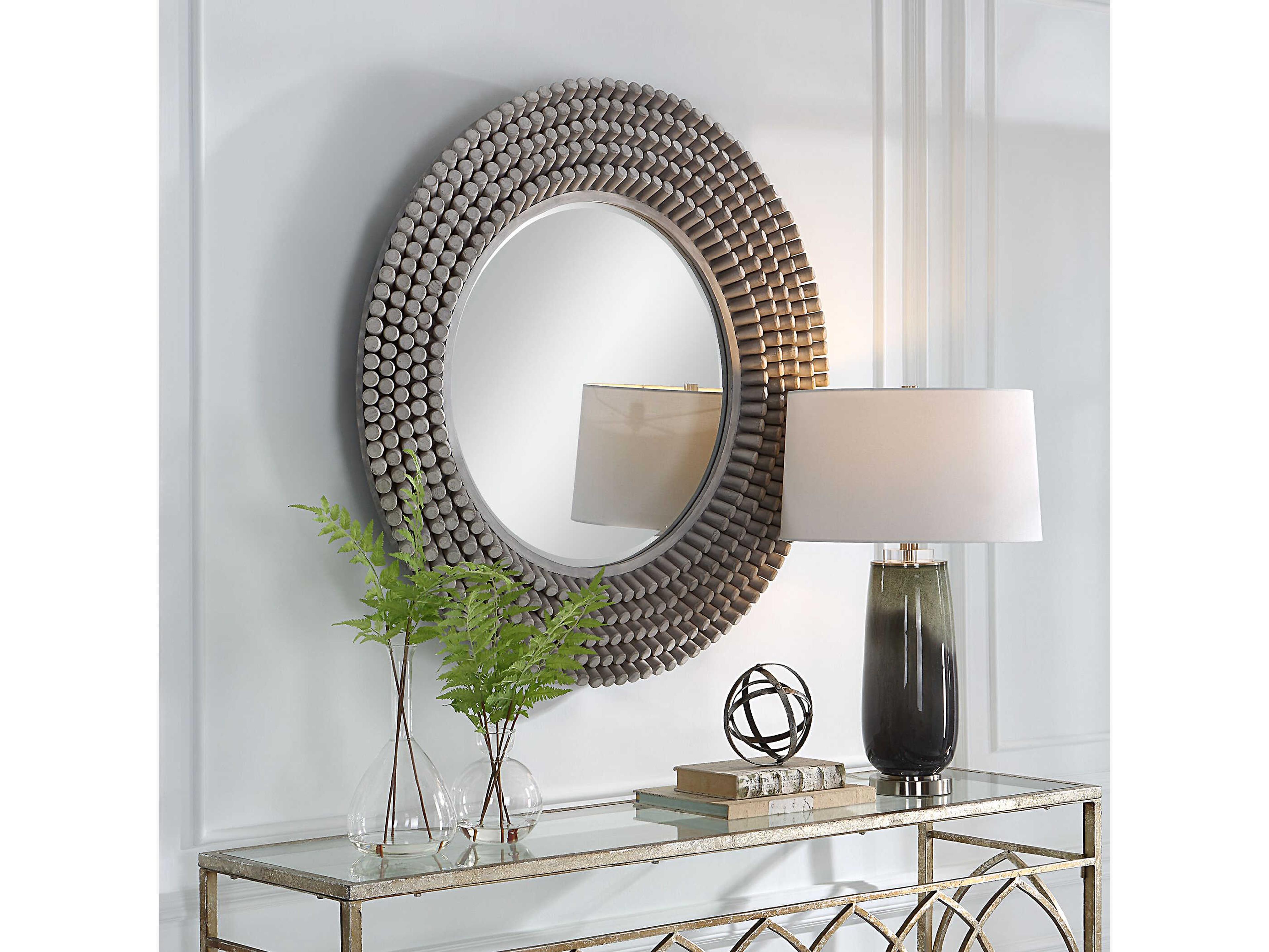 Uttermost Portside Driftwood Round Wall Mirror