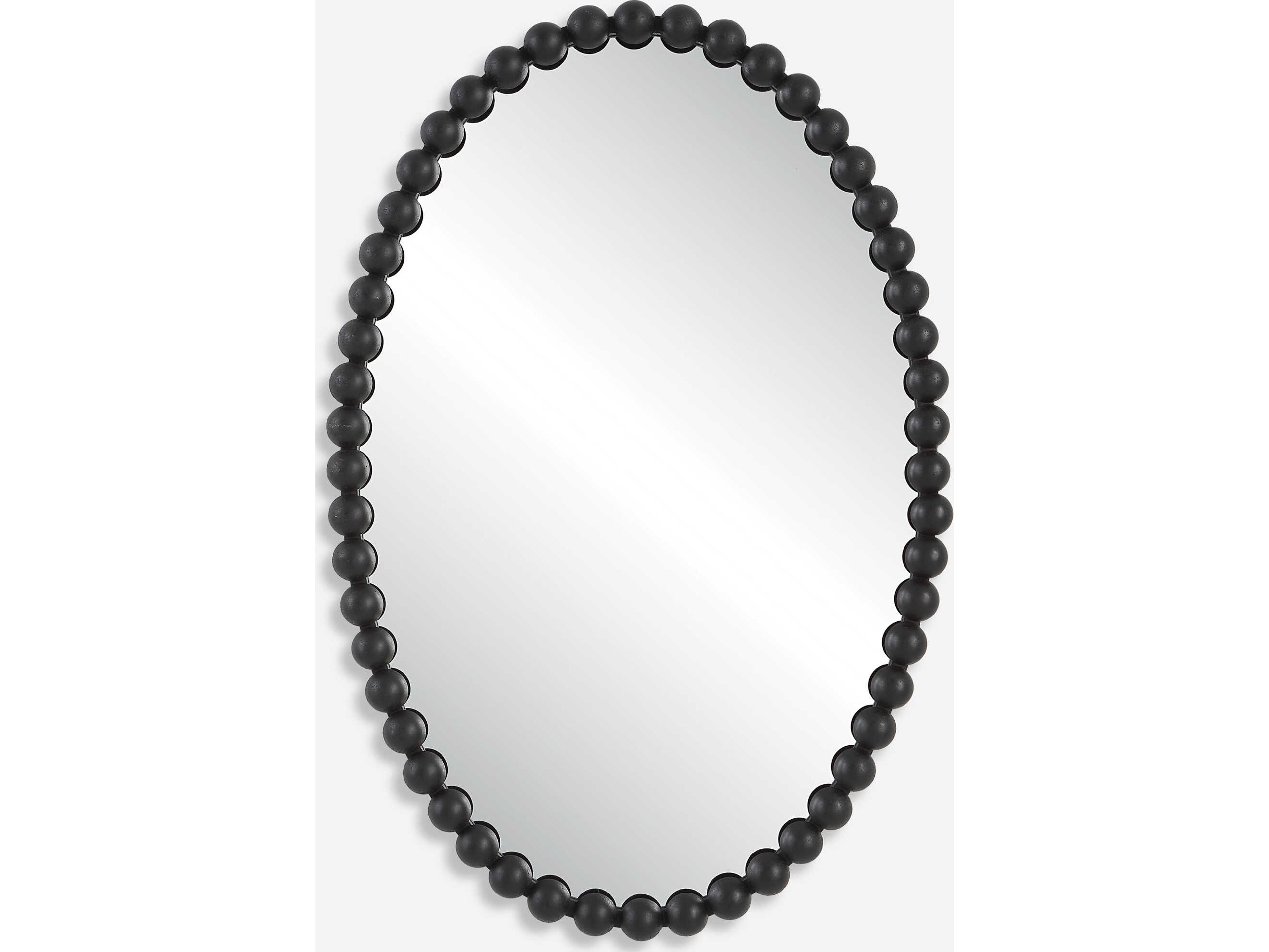 Serna Matte Black Oval Wall Mirror