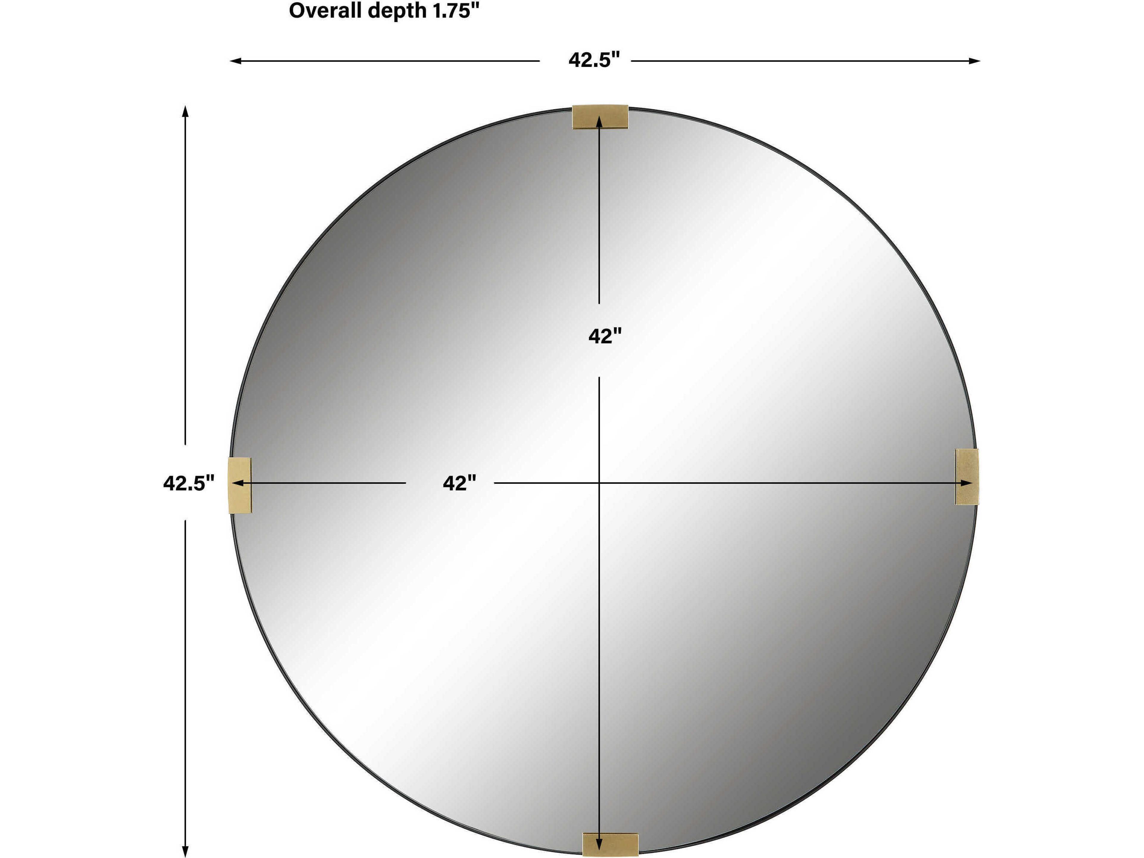 Uttermost Clip Satin Black Round Wall Mirror