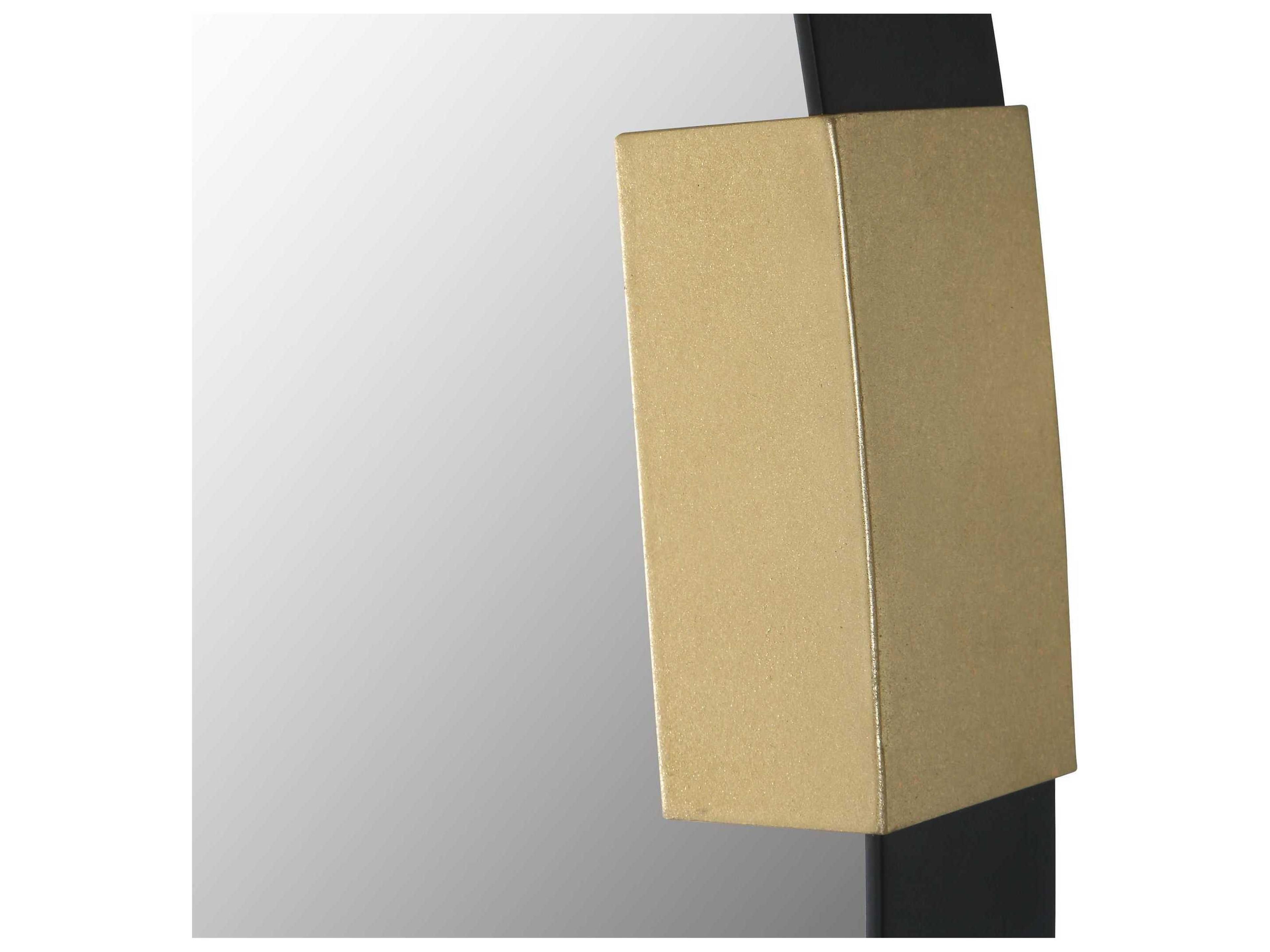 Uttermost Clip Satin Black Round Wall Mirror