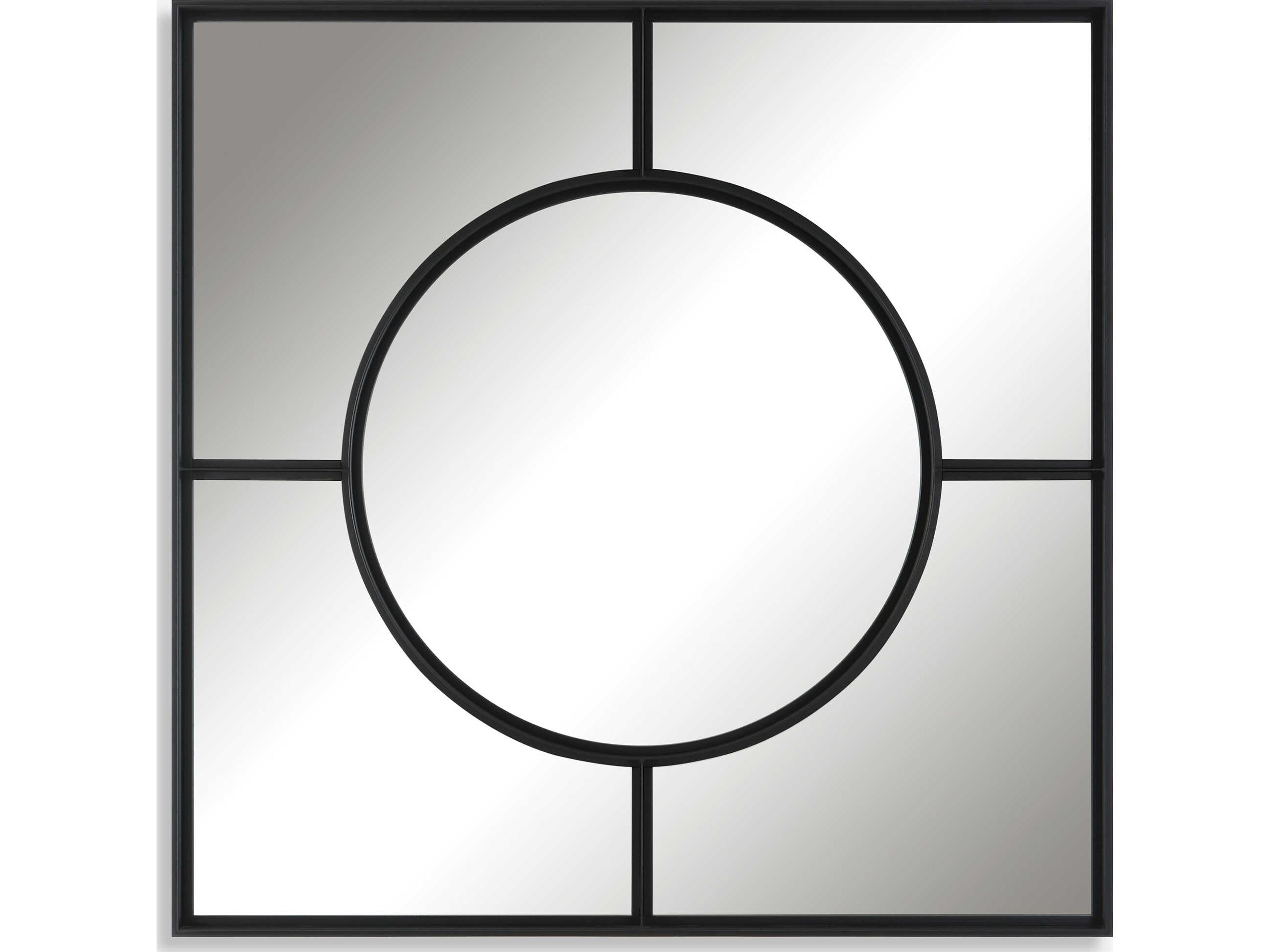 Uttermost Spurgeon Satin Black Square Window Wall Mirror