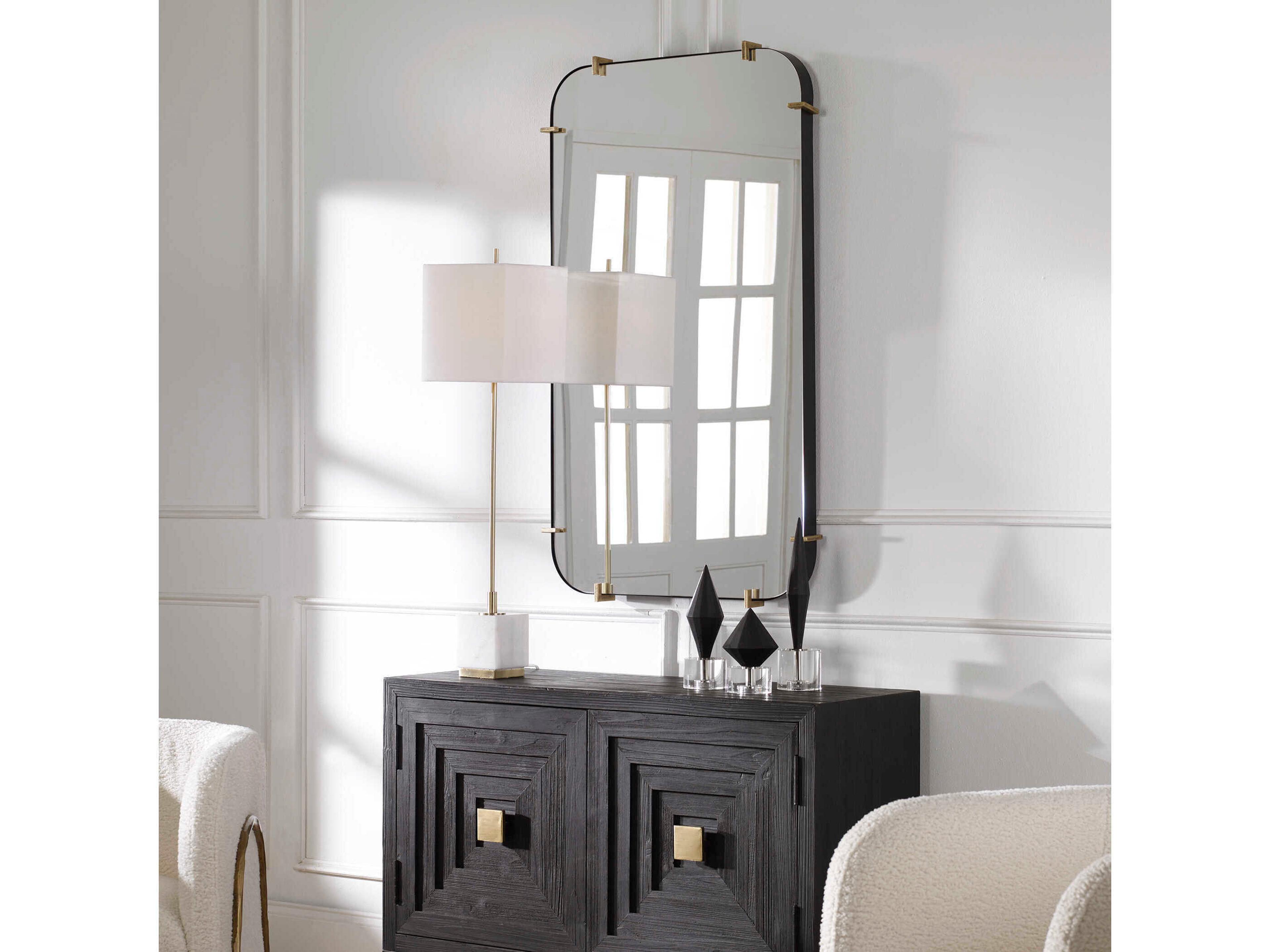 Uttermost Pali Black Iron Rectangular Wall Mirror