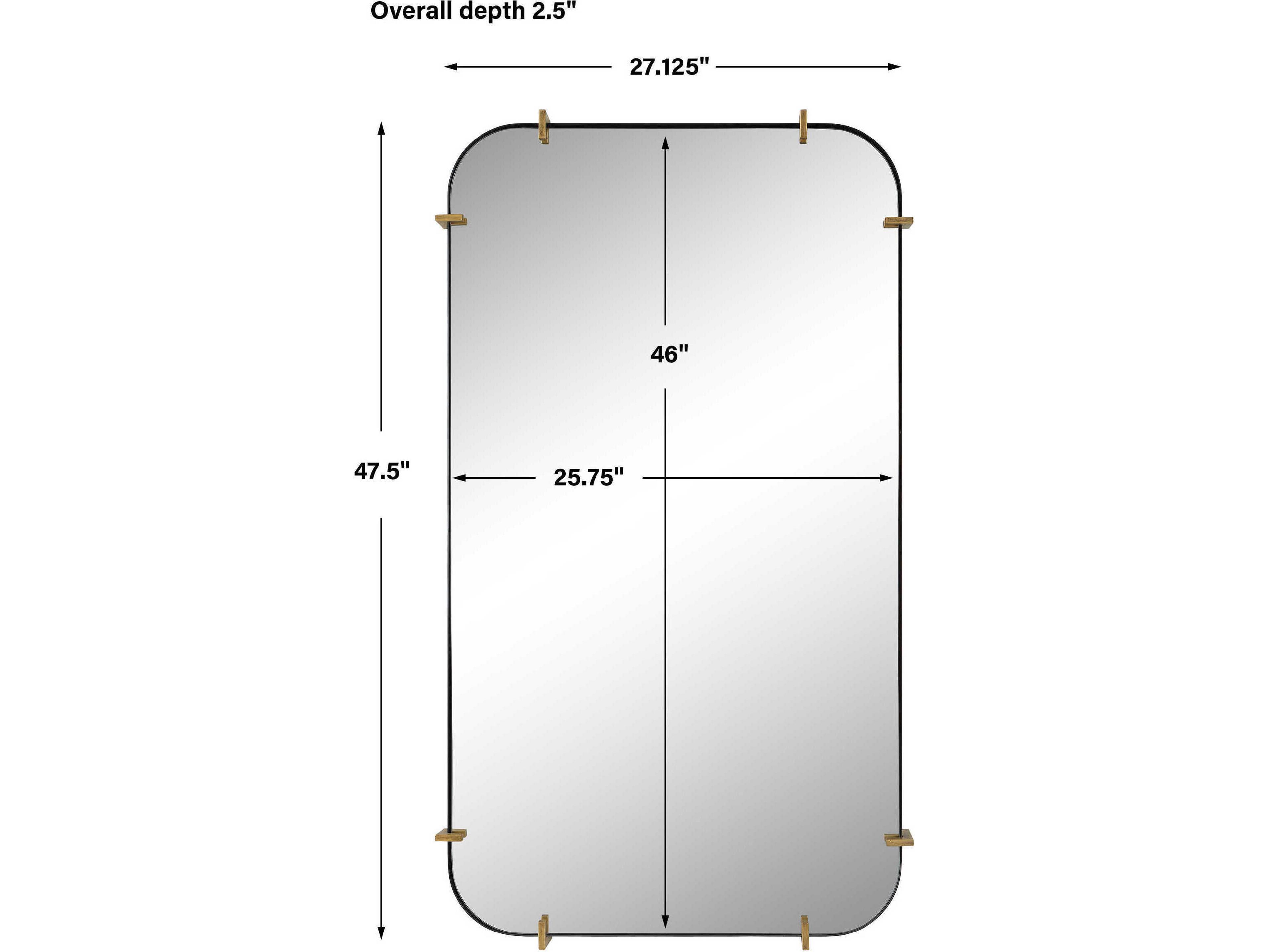Uttermost Pali Black Iron Rectangular Wall Mirror