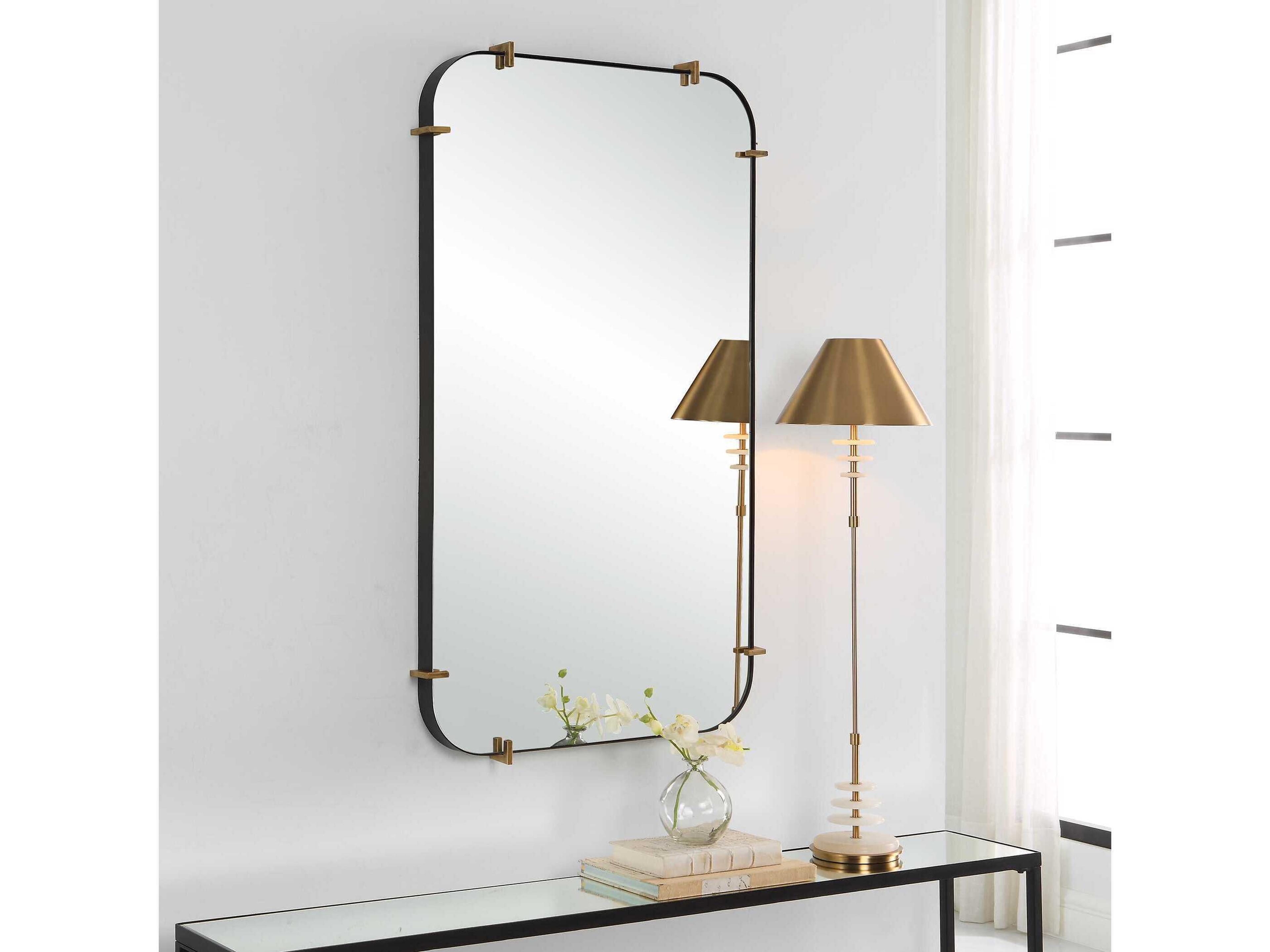 Uttermost Pali Black Iron Rectangular Wall Mirror