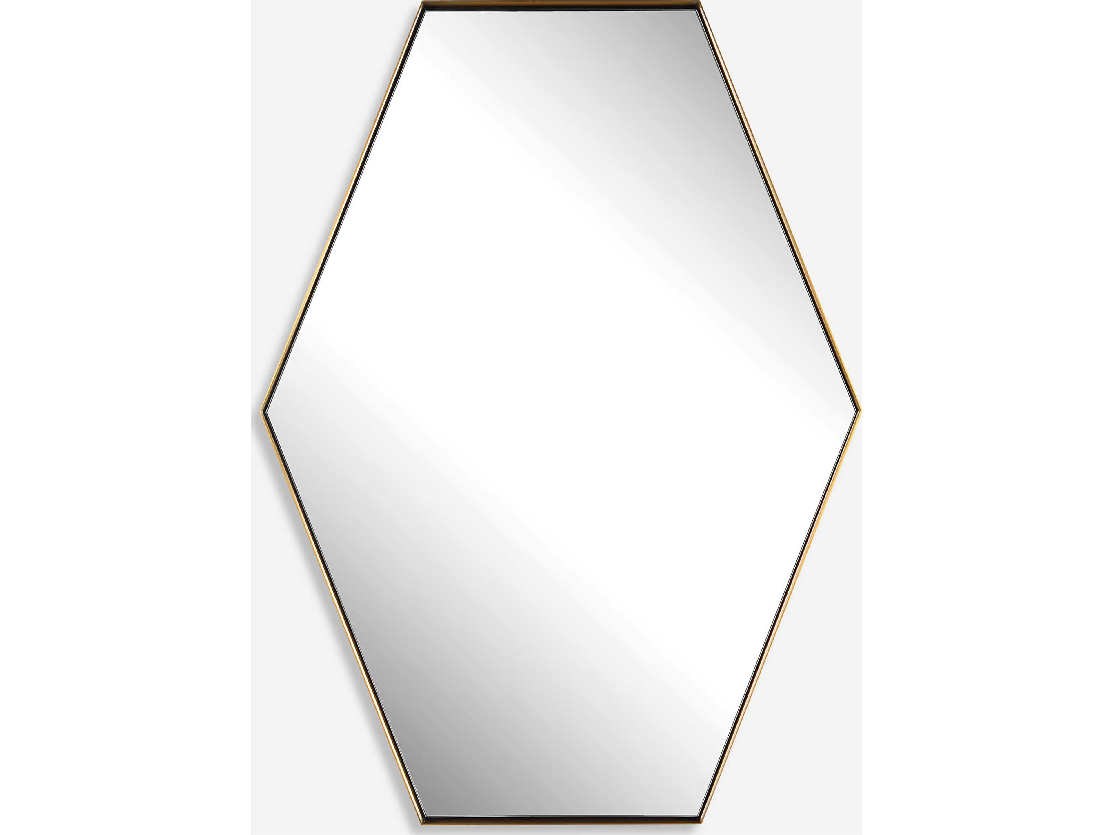 Uttermost Ankara Brushed Brass Hexagon Wall Mirror