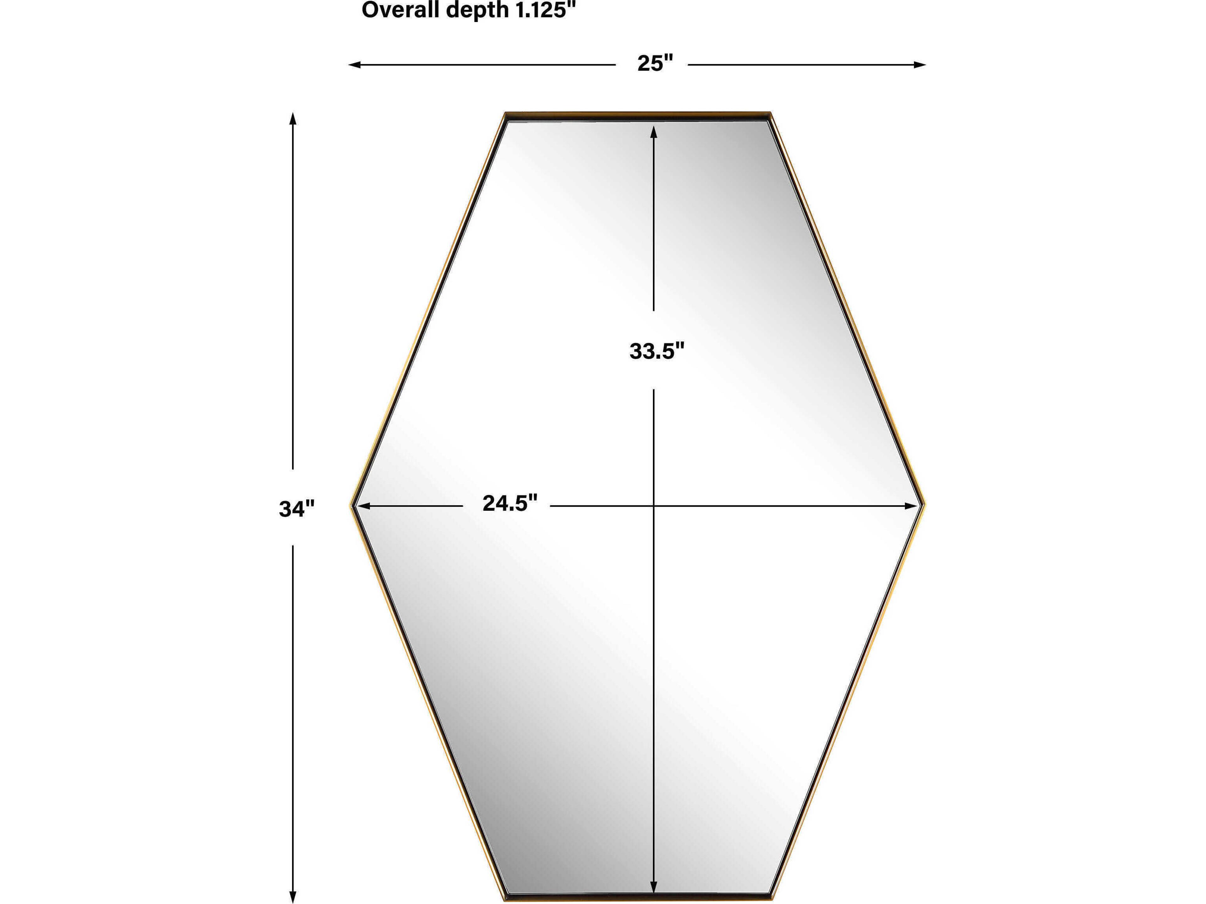 Uttermost Ankara Brushed Brass Hexagon Wall Mirror