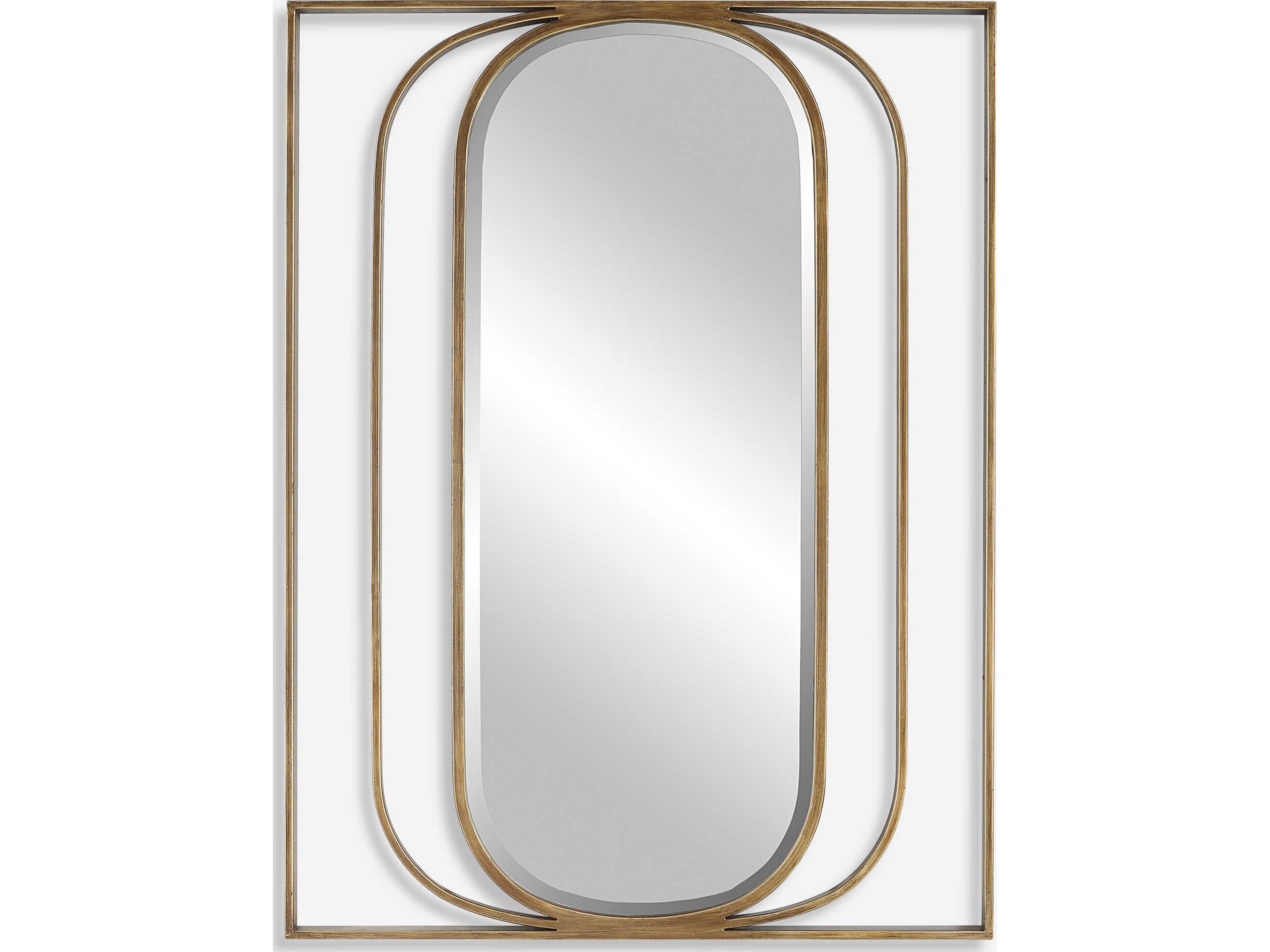 Uttermost Replicate Antiqued Gold Rectangular Wall Mirror