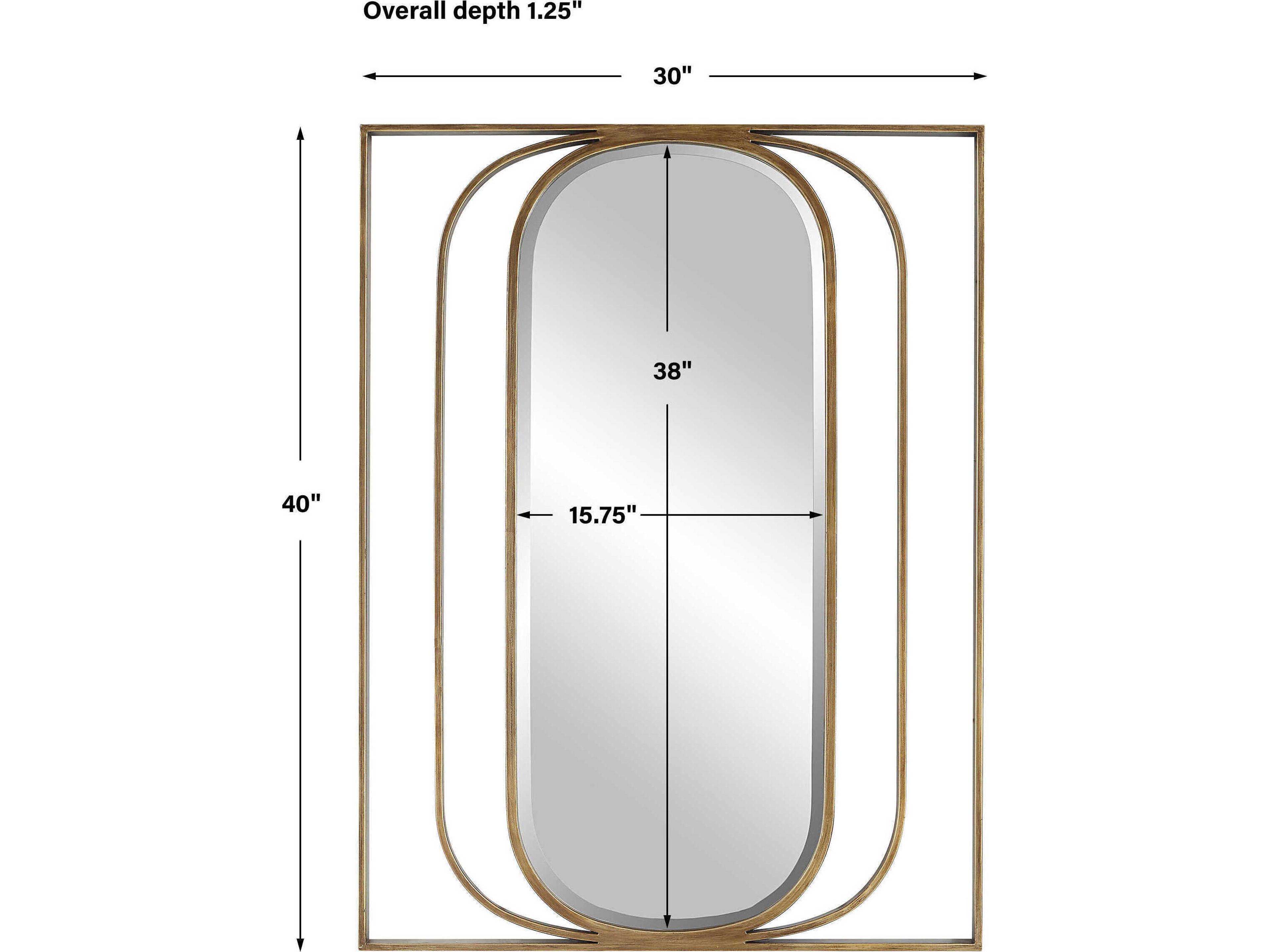Uttermost Replicate Antiqued Gold Rectangular Wall Mirror