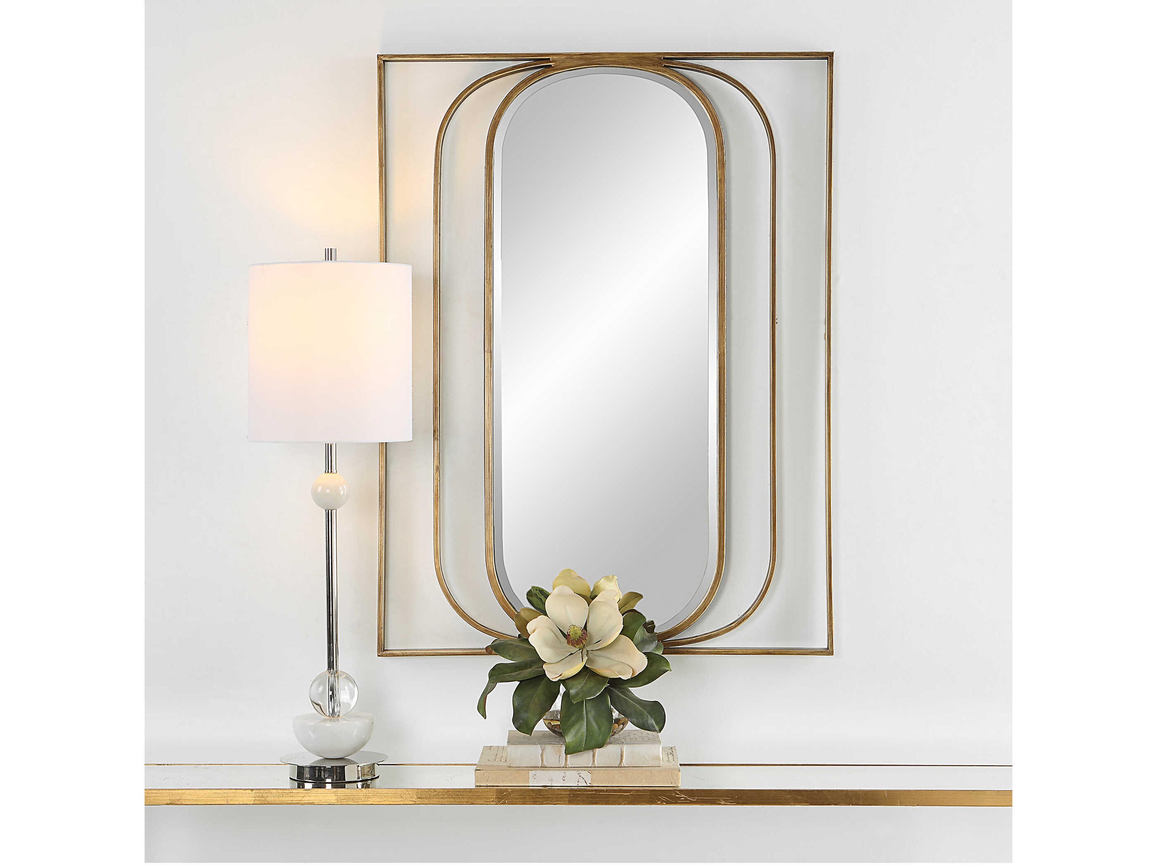 Uttermost Replicate Antiqued Gold Rectangular Wall Mirror