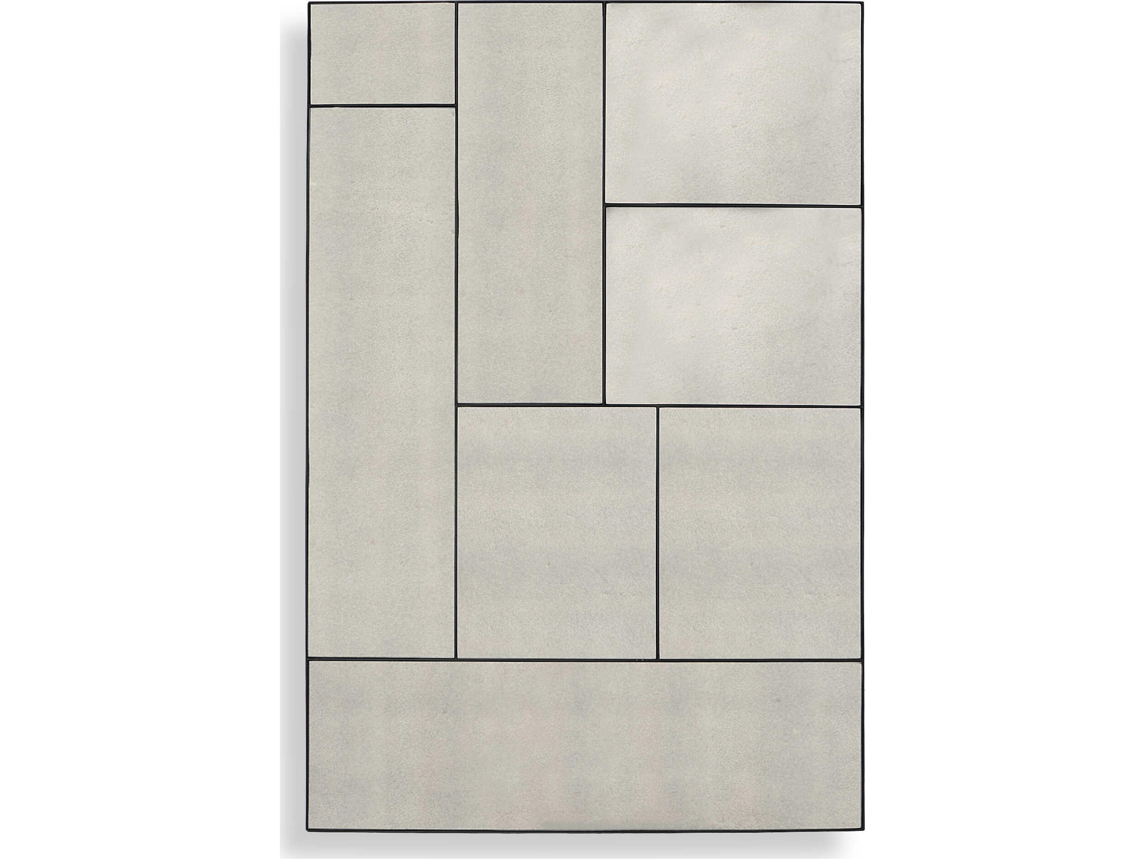 Puzzle Piece Black Rectangular Antique Mirror