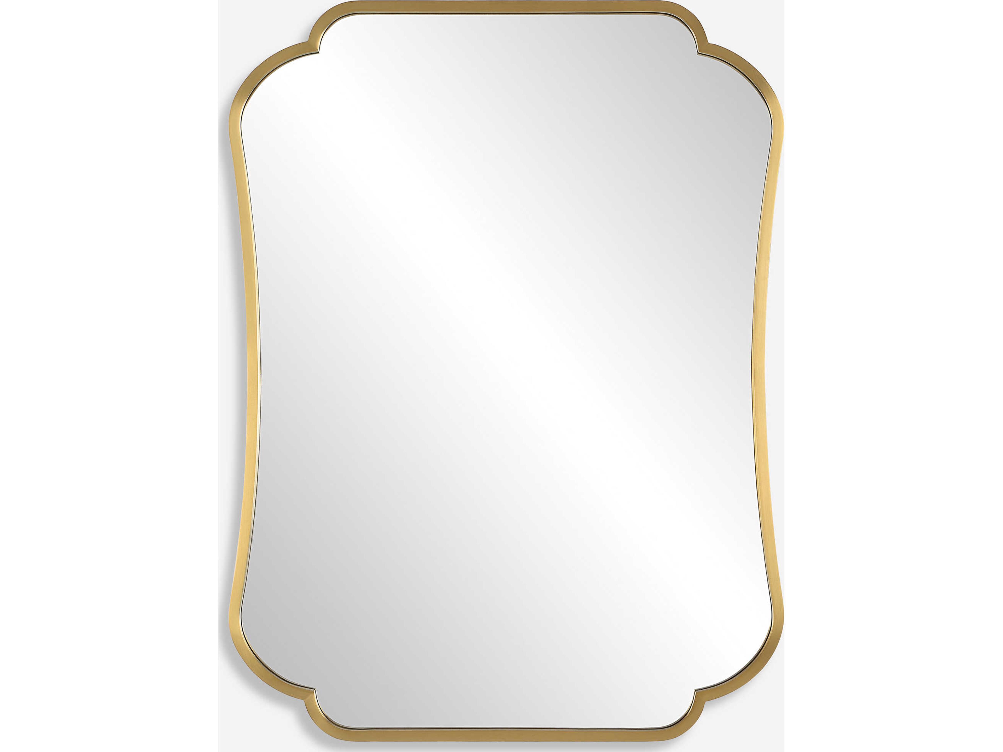 Athena Brushed Brass Rectangular Wall Mirror