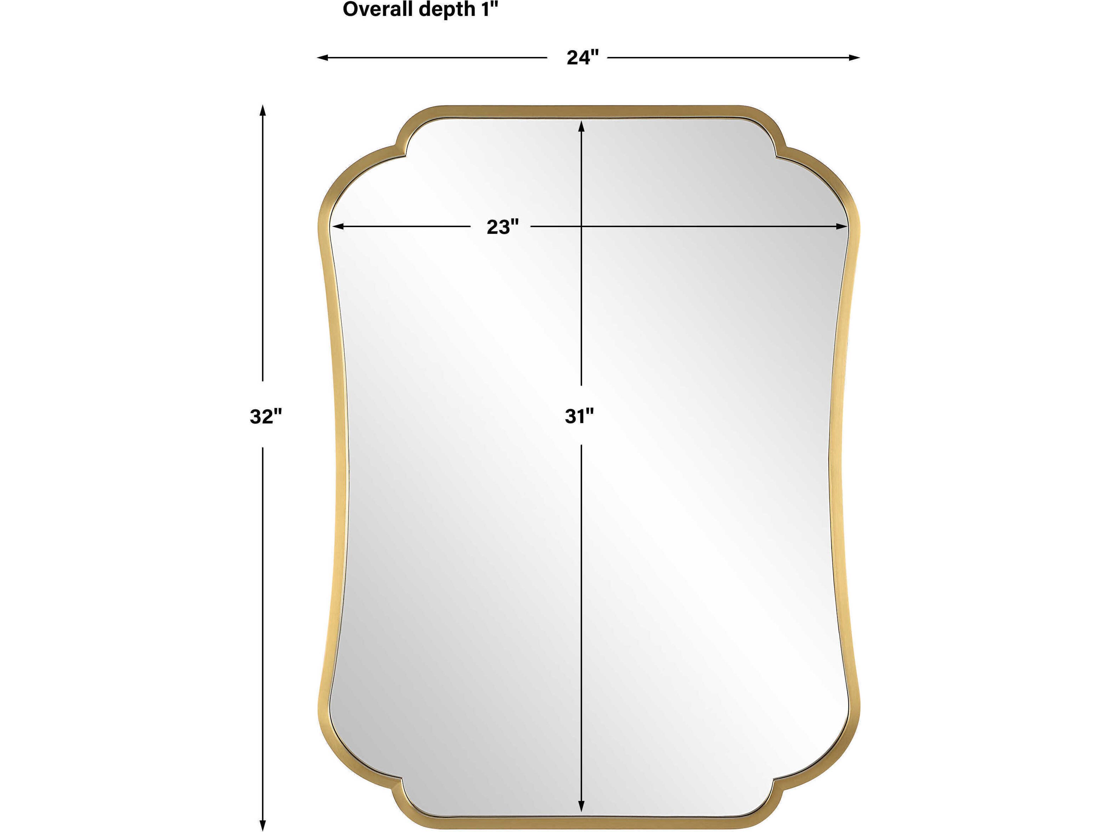 Uttermost Athena Brushed Brass Rectangular Wall Mirror