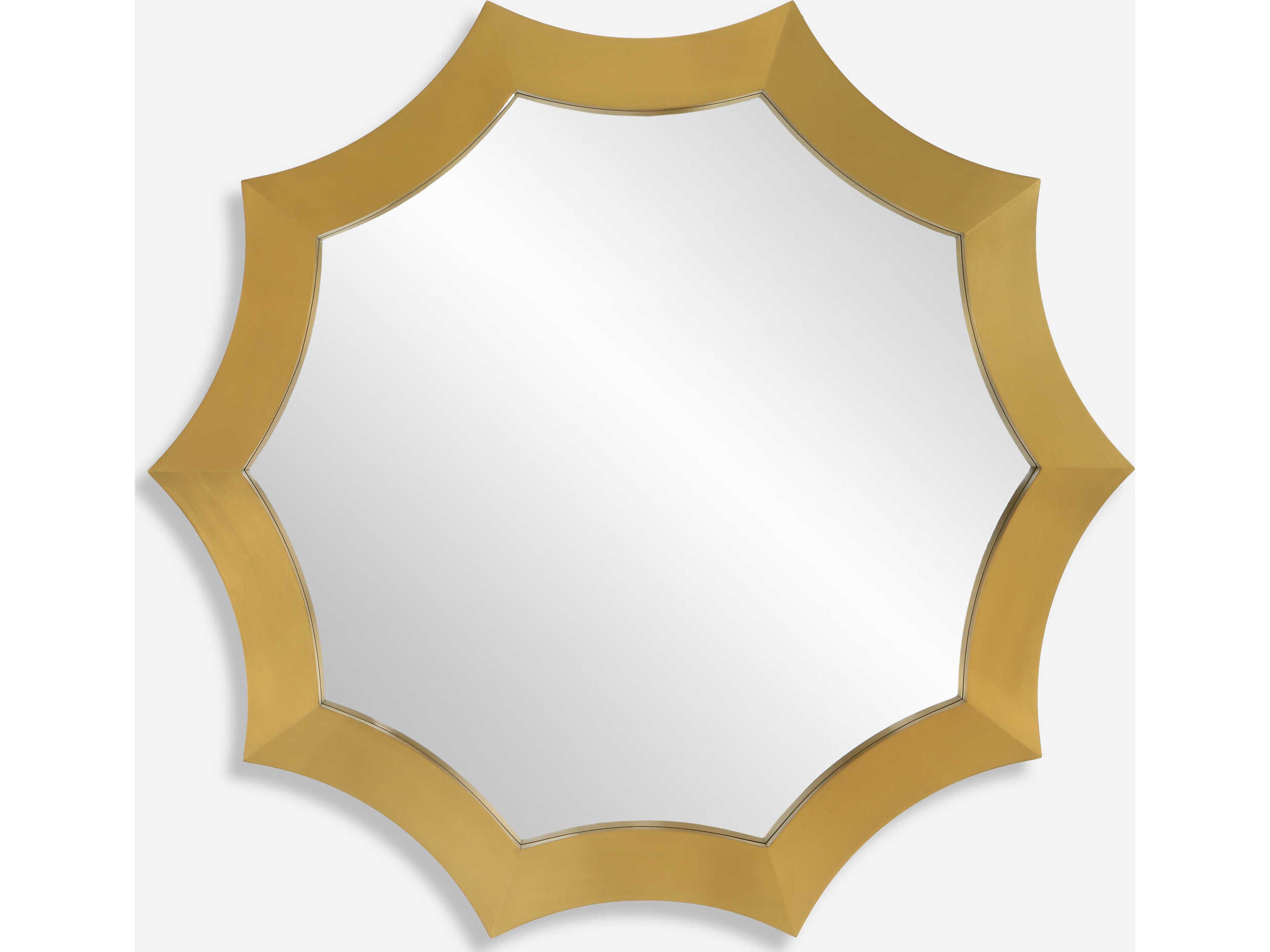 Flare Brushed Brass Wall Mirror