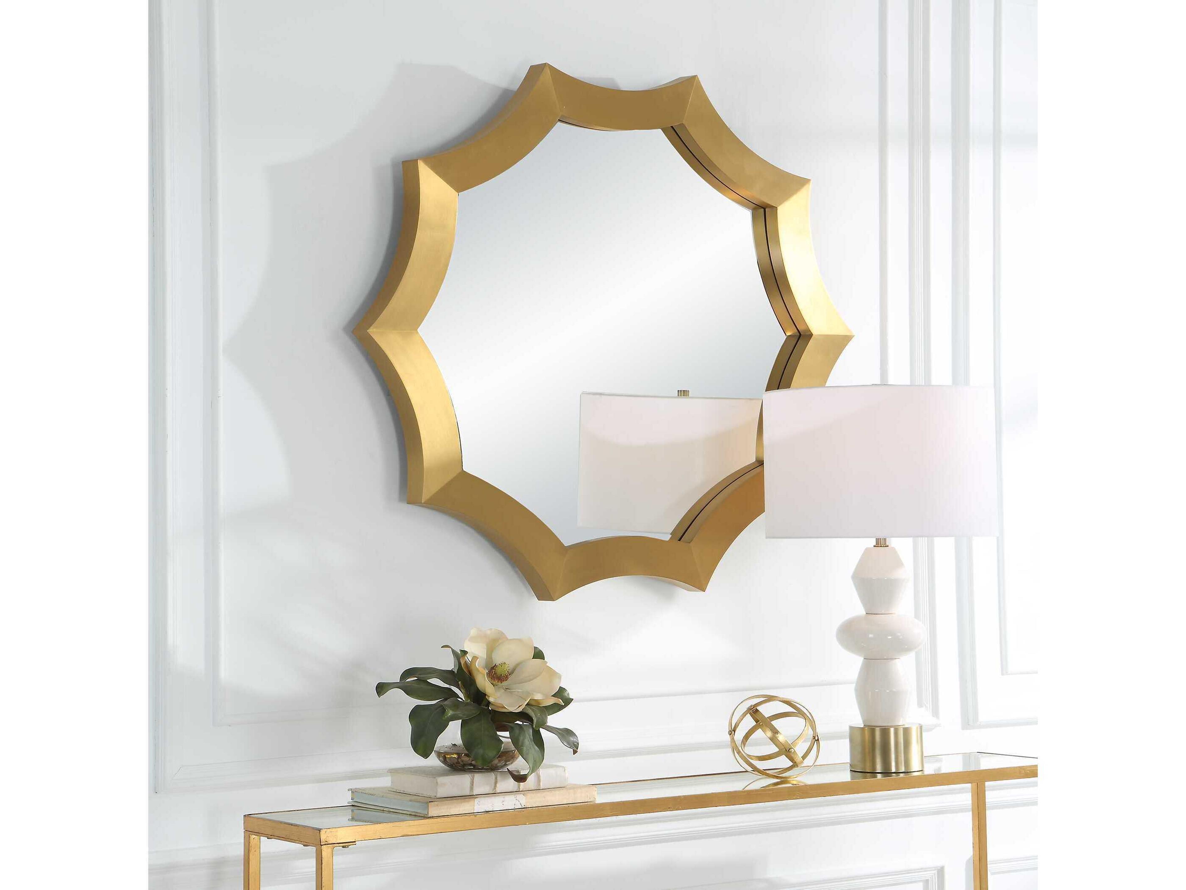 Uttermost Flare Brushed Brass Wall Mirror