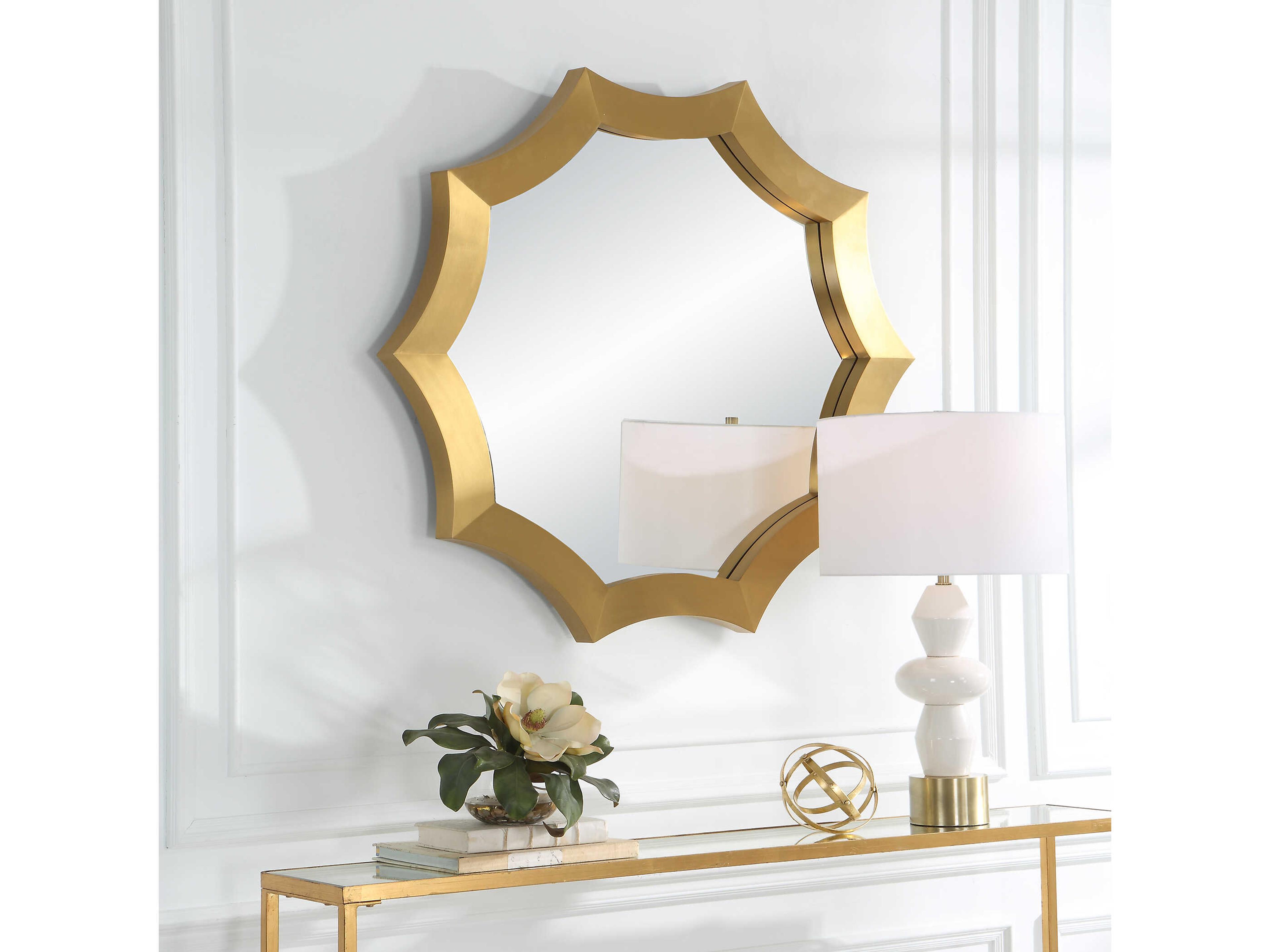 Uttermost Flare Brushed Brass Wall Mirror