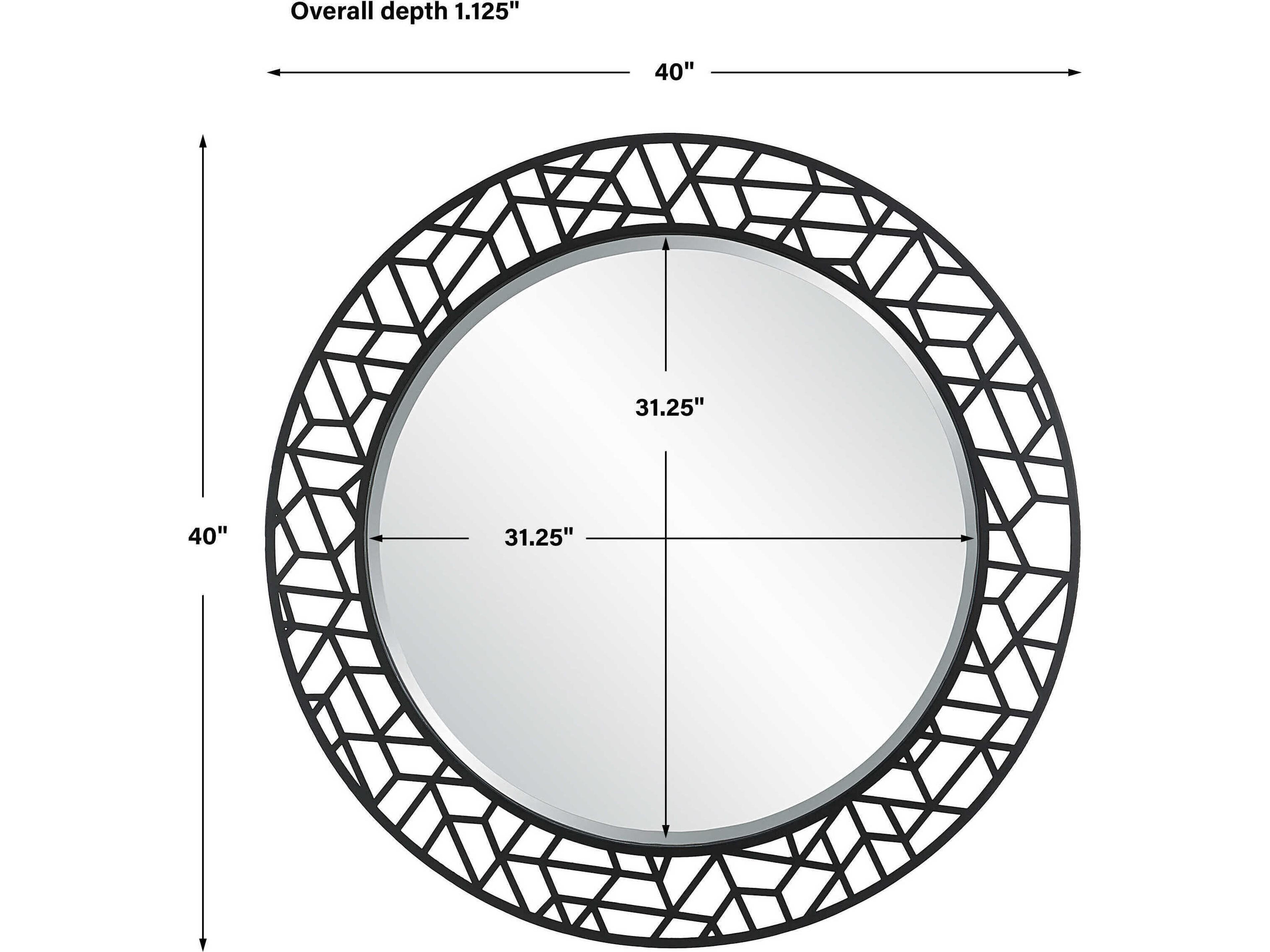 Uttermost Mosaic Satin Black Round Wall Mirror