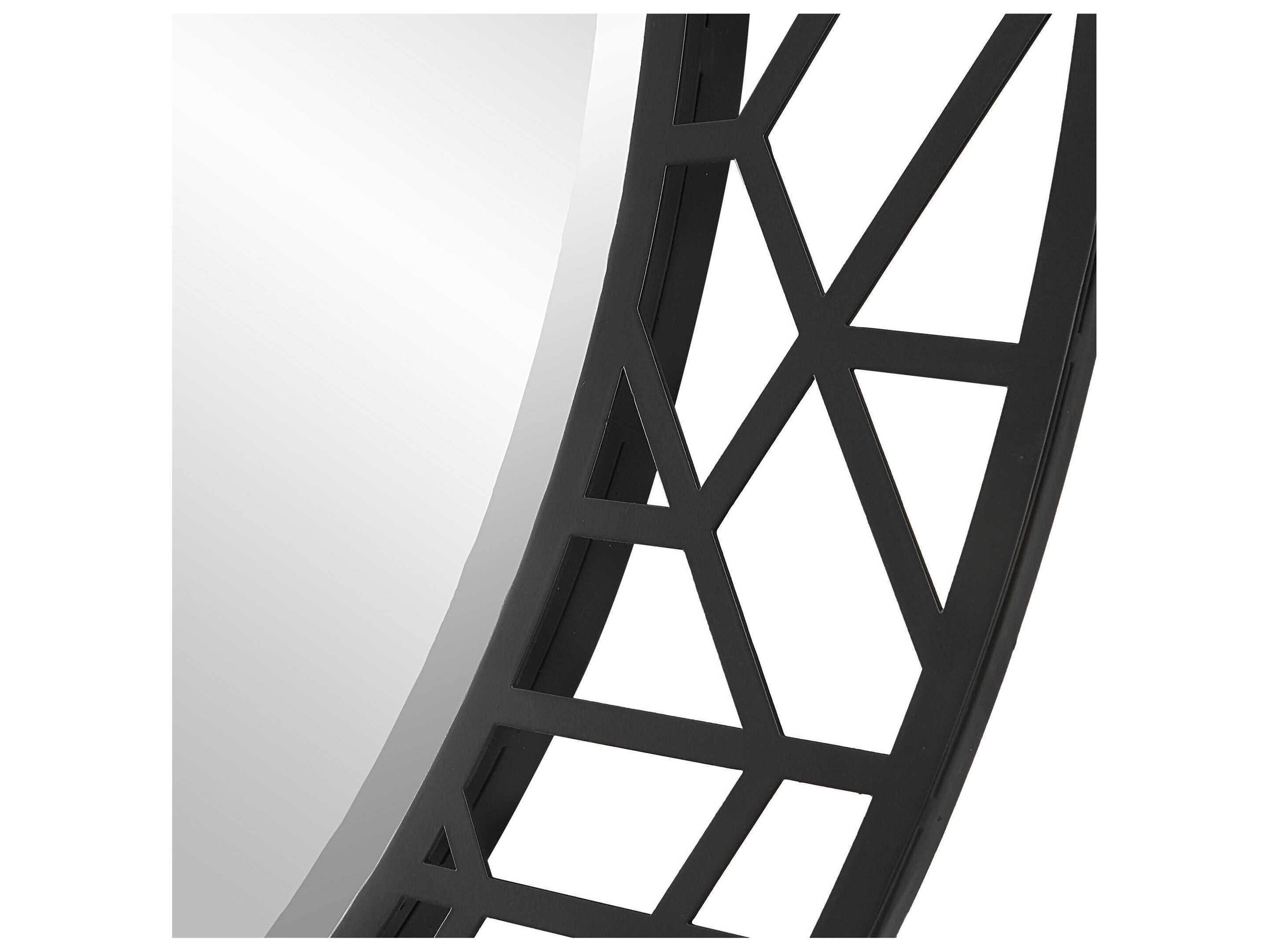 Uttermost Mosaic Satin Black Round Wall Mirror