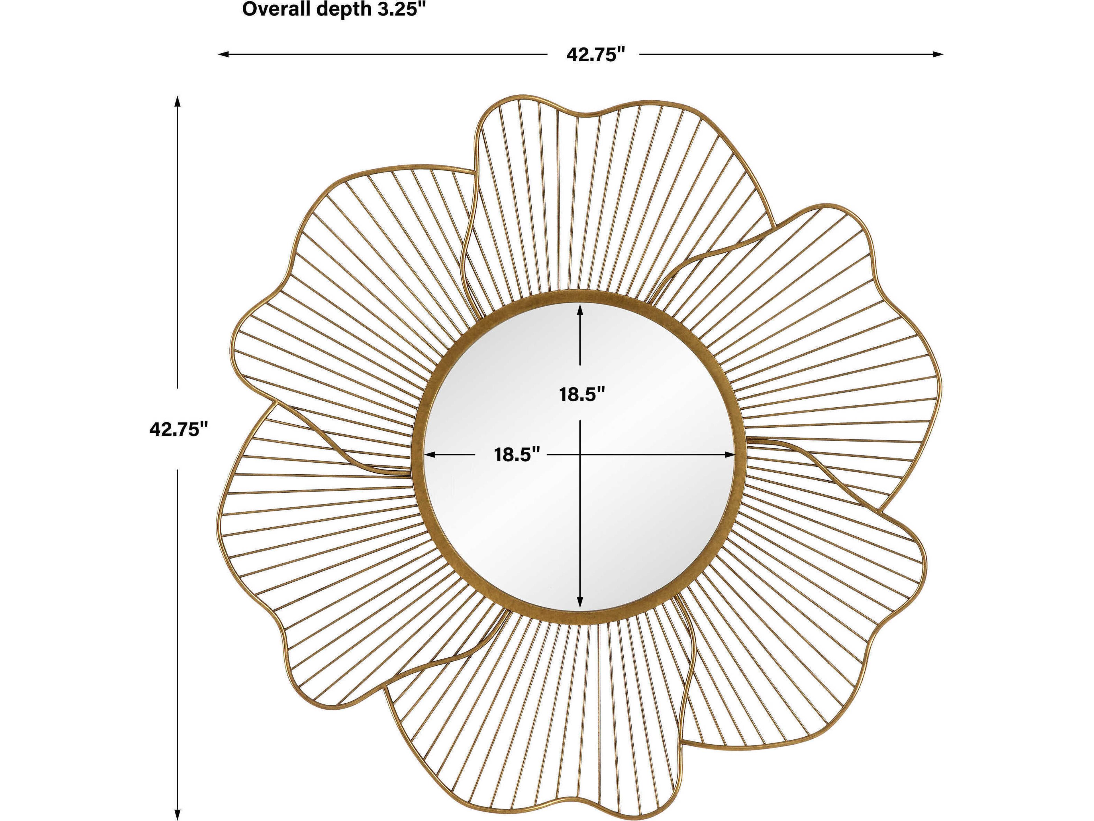 Uttermost Blossom Gold Leaf Round Wall Mirror