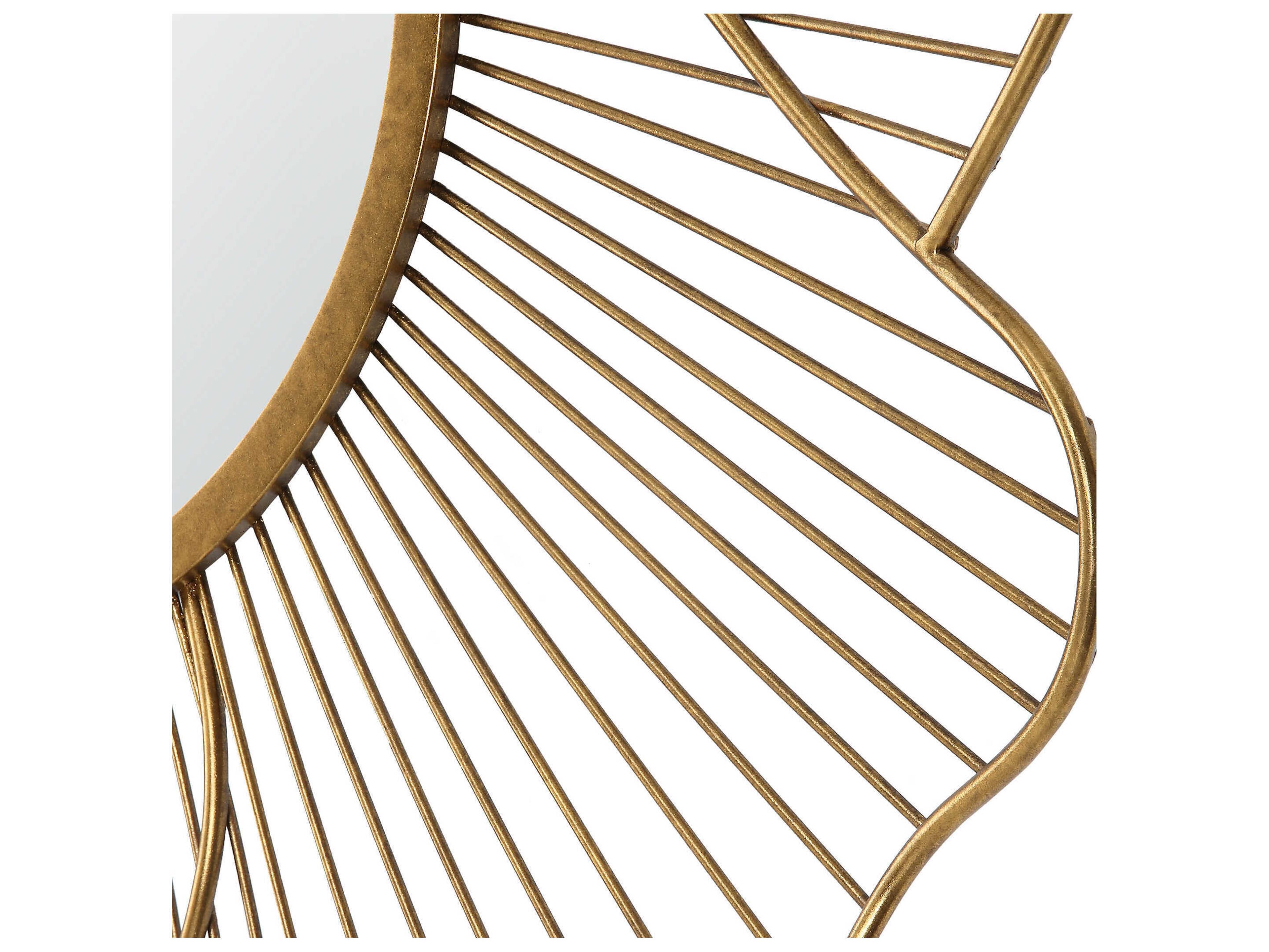 Uttermost Blossom Gold Leaf Round Wall Mirror