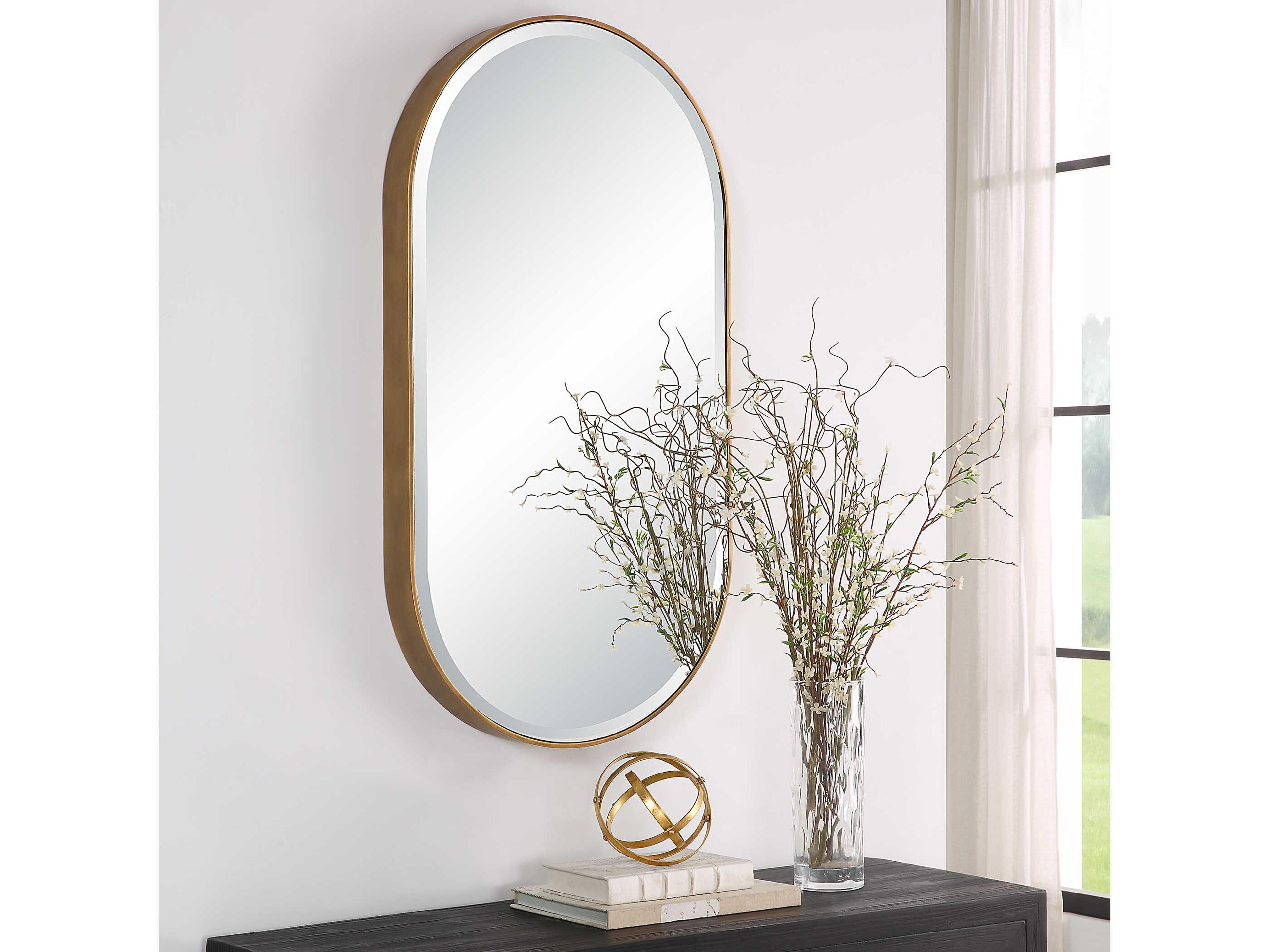 Uttermost Lago Golden Bronze Oval Wall Mirror