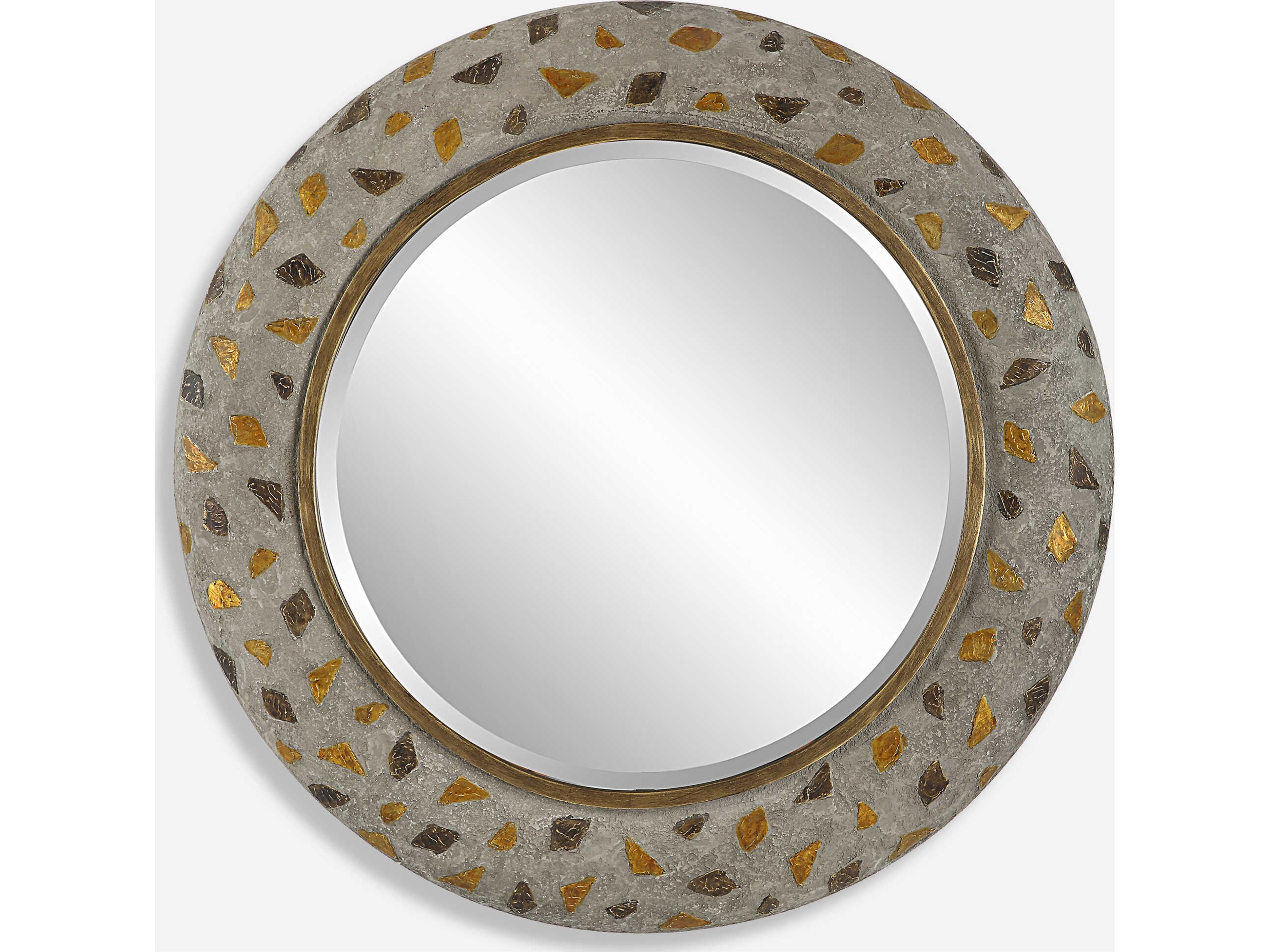 Uttermost Copper Terrazzo Round Wall Mirror