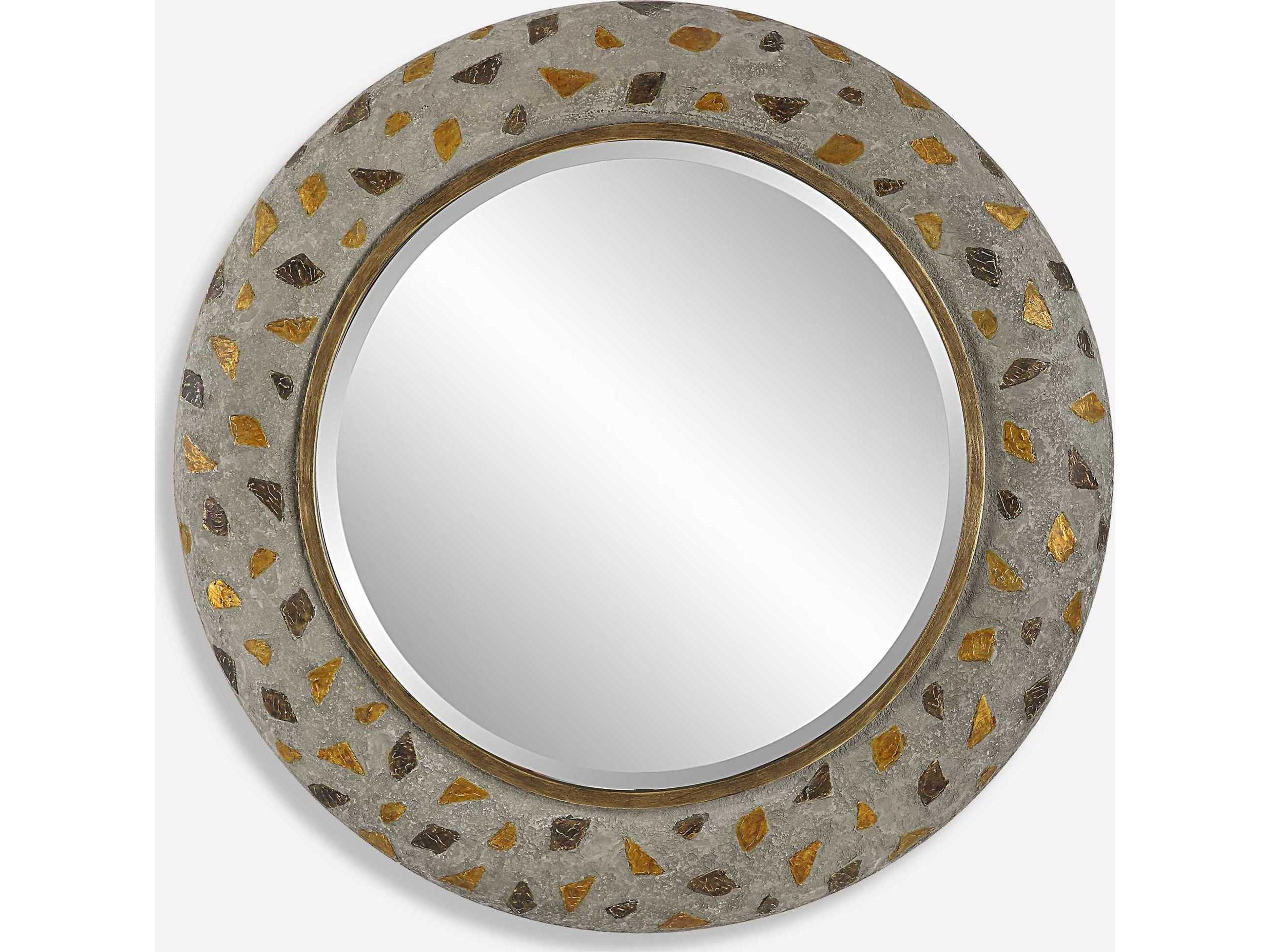 Uttermost Copper Terrazzo Round Wall Mirror