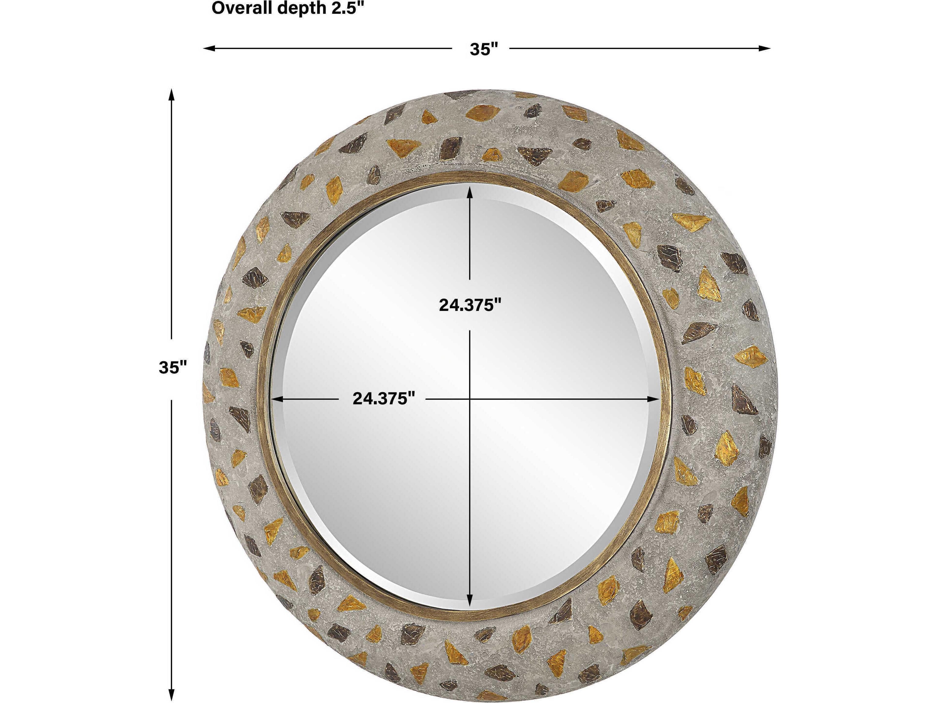 Uttermost Copper Terrazzo Round Wall Mirror
