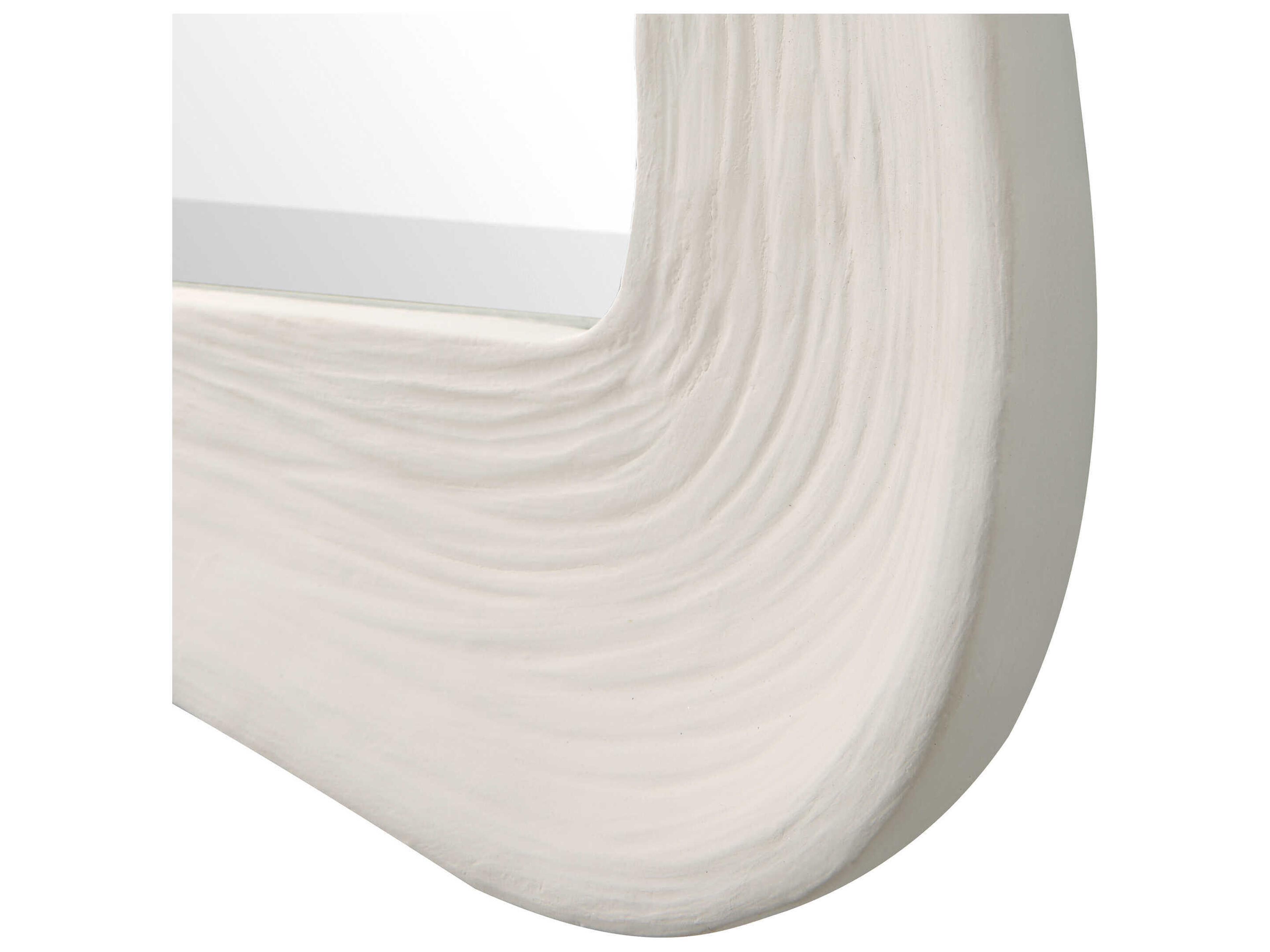 Uttermost Whitehaven Matte White Rectangular Wall Mirror