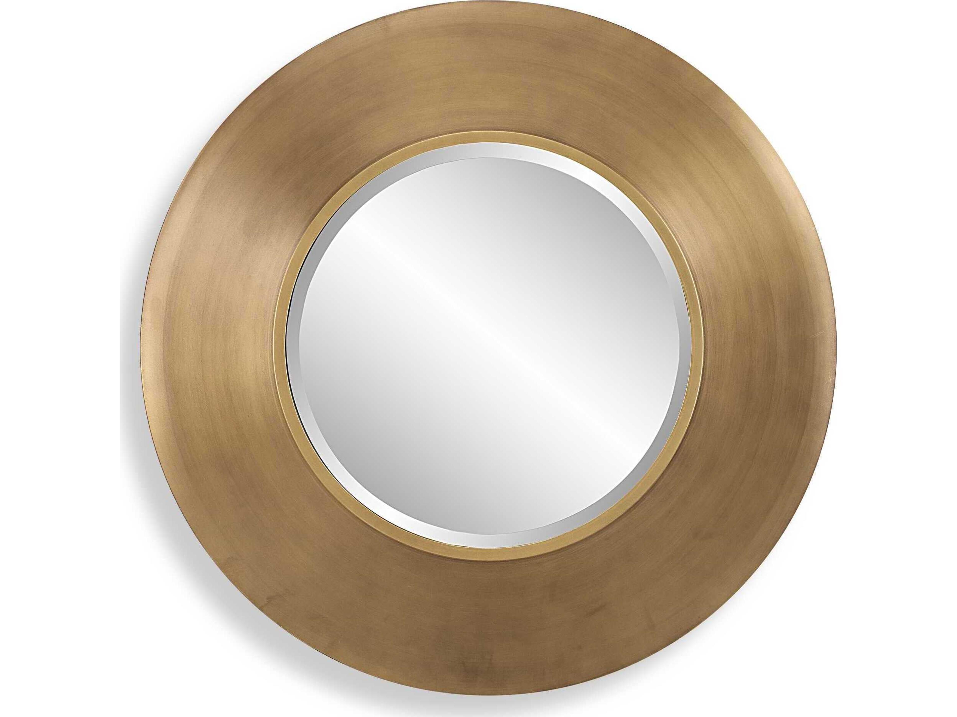 Uttermost Contessa Antiqued Gold Round Wall Mirror