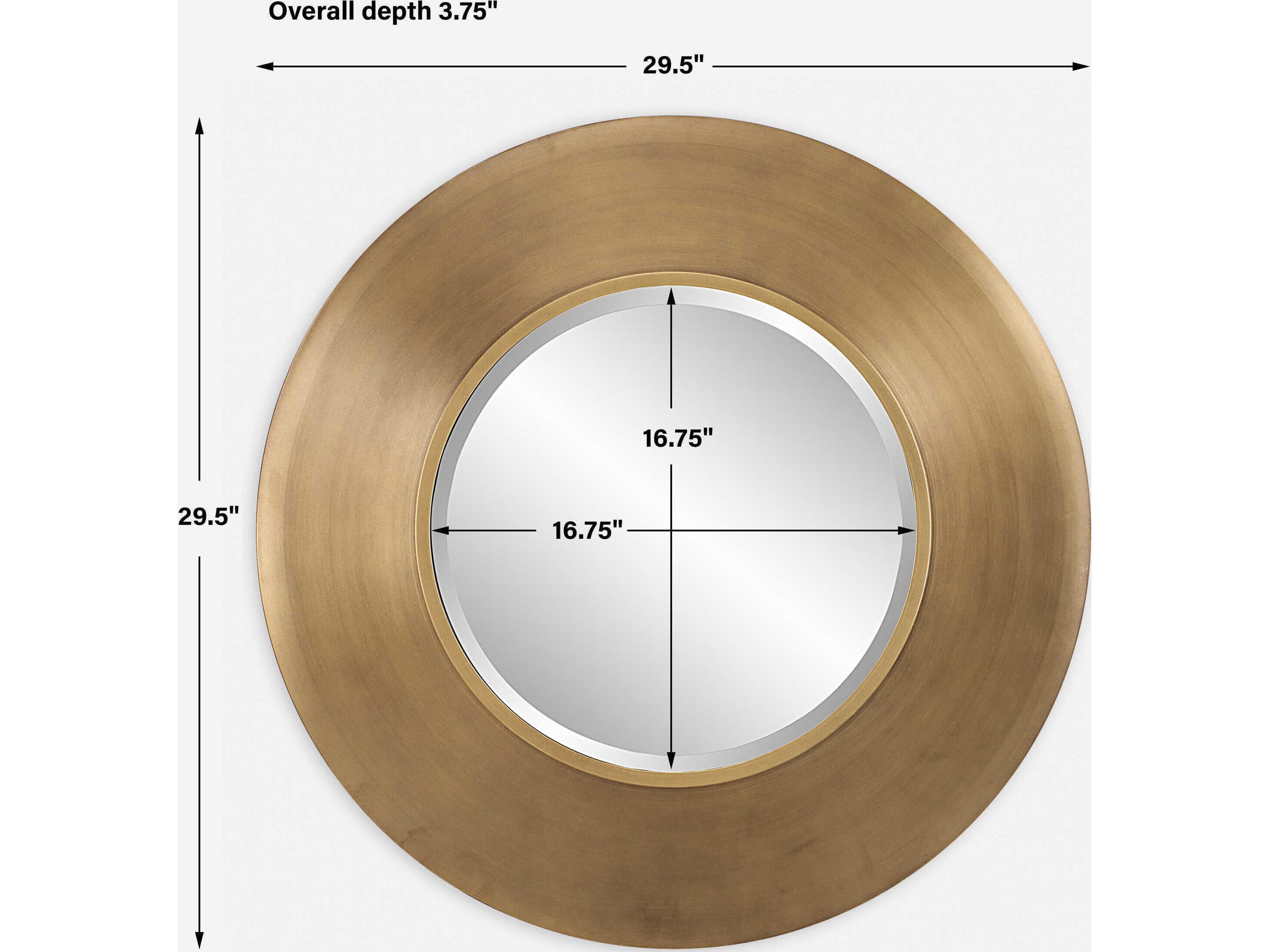Uttermost Contessa Antiqued Gold Round Wall Mirror