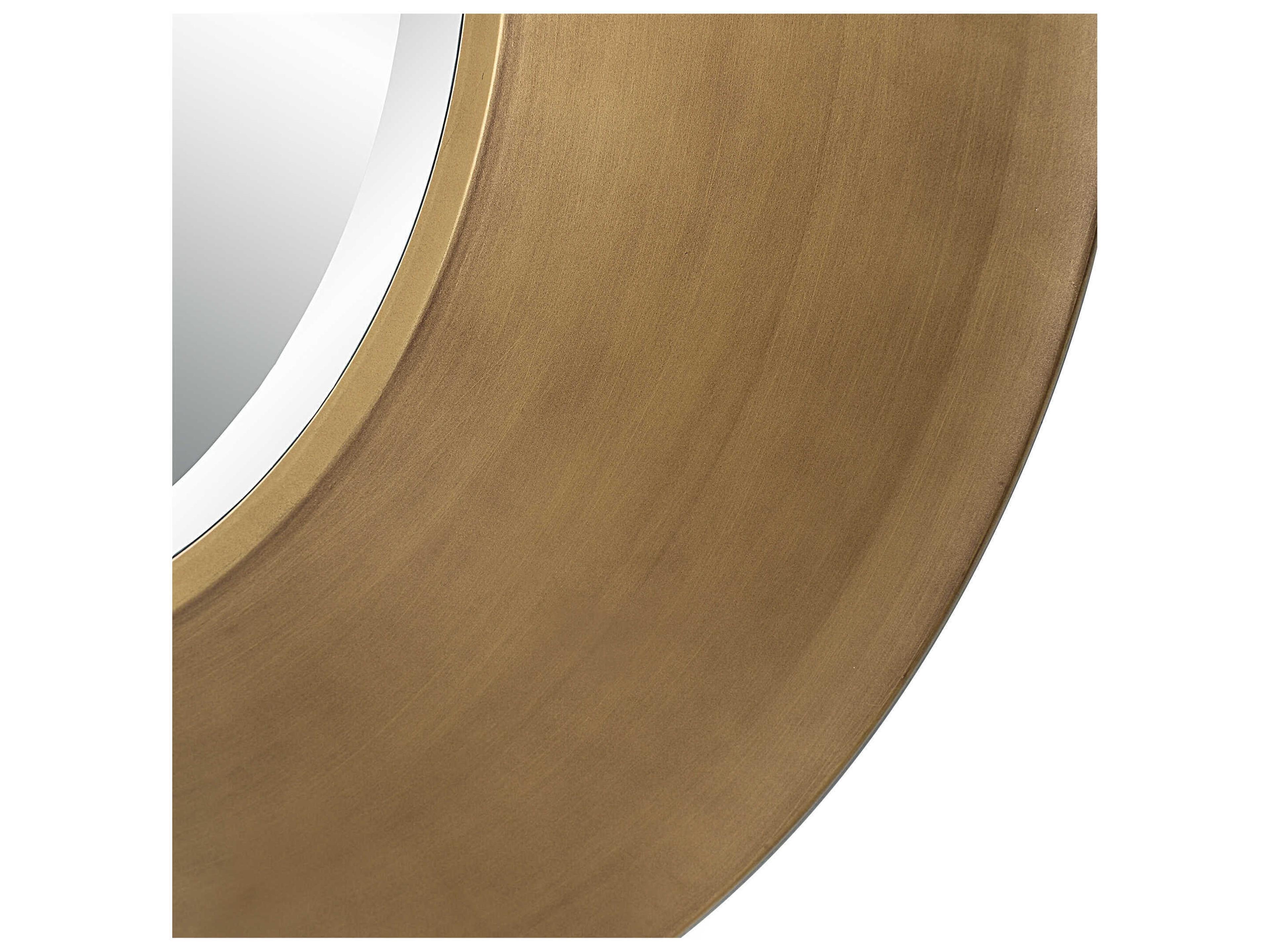 Uttermost Contessa Antiqued Gold Round Wall Mirror