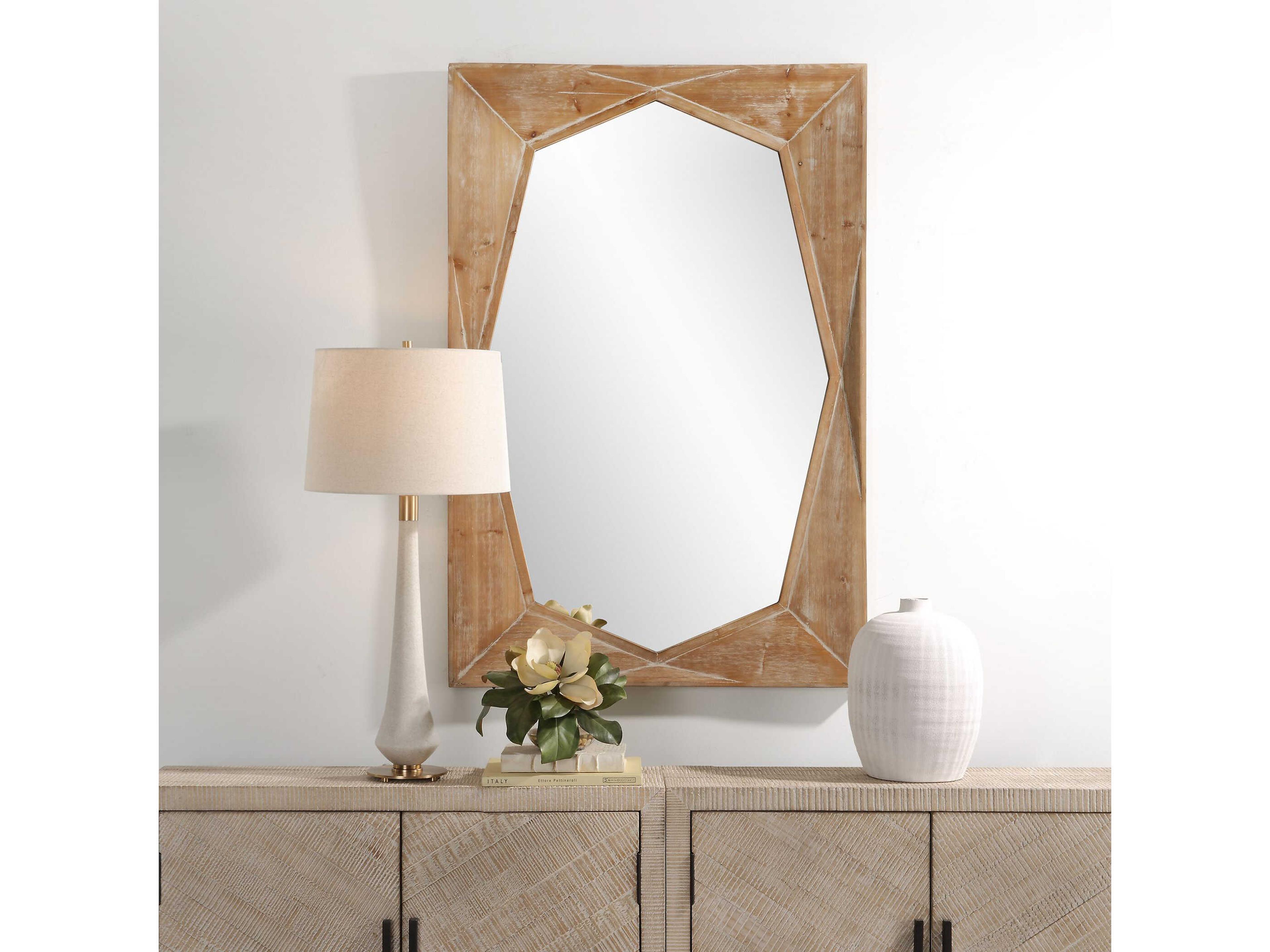 Uttermost Marquise Light Gray Rectangular Wall Mirror