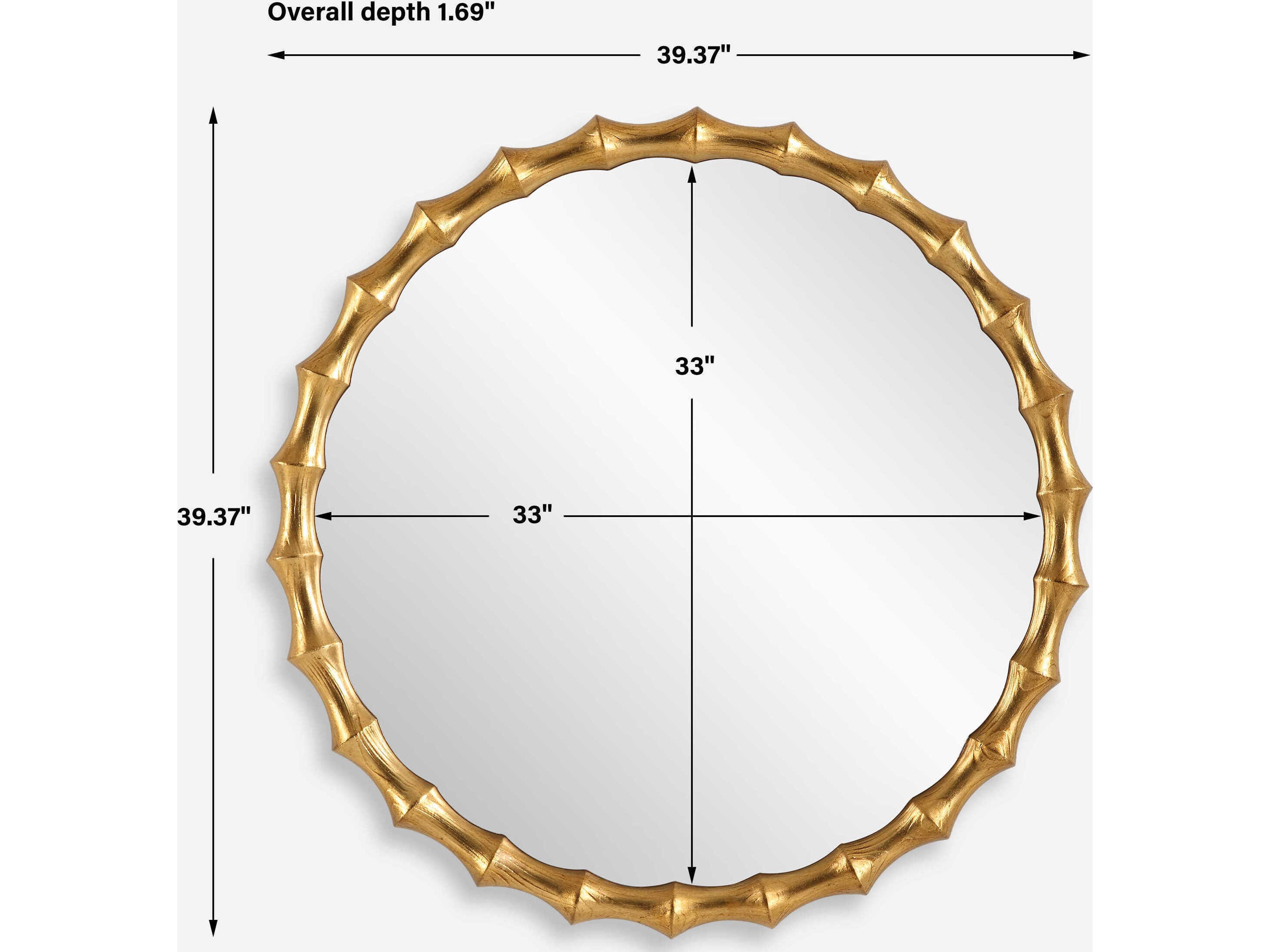 Uttermost Nacala Antiqued Gold Leaf Round Wall Mirror