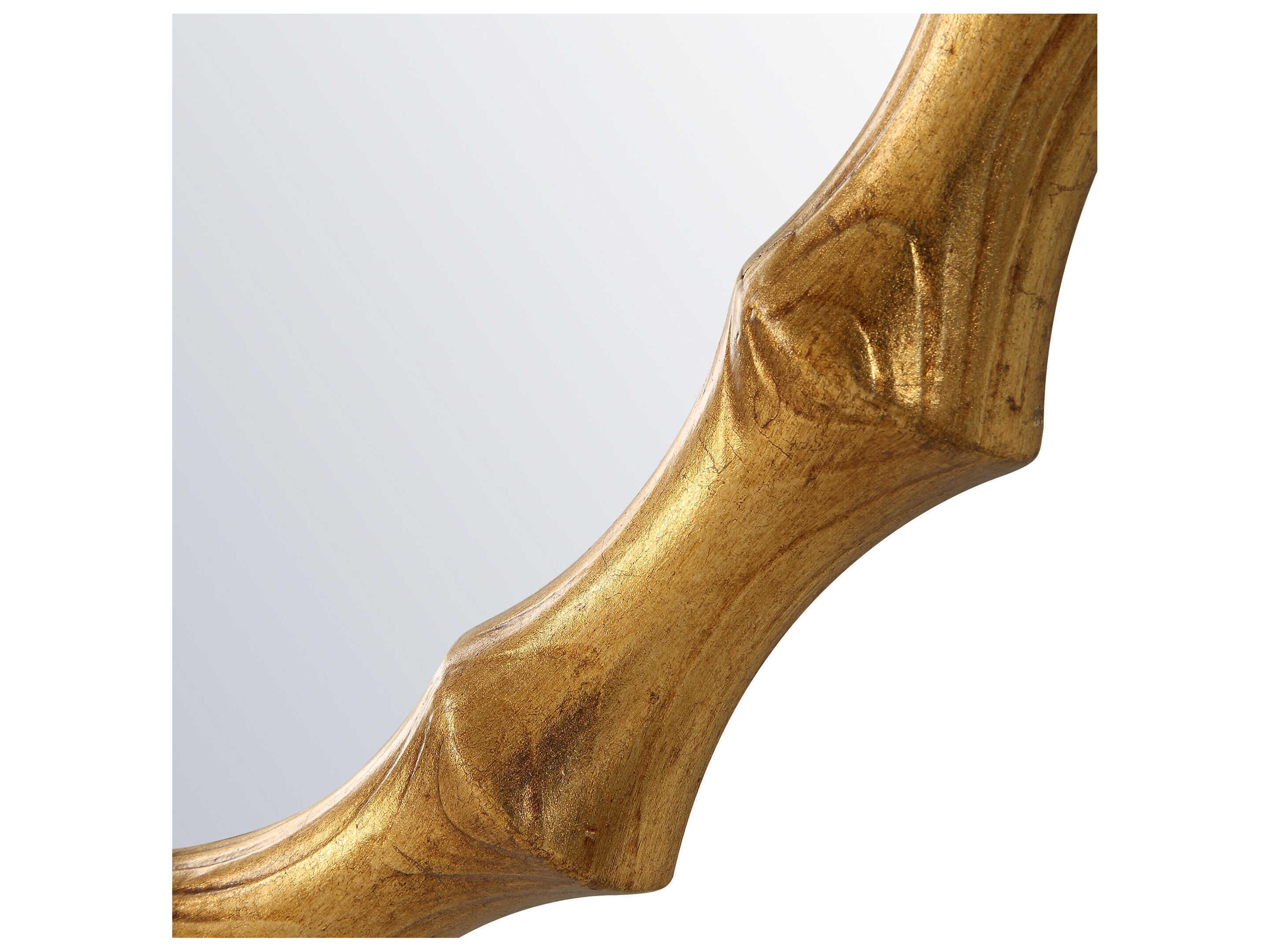 Uttermost Nacala Antiqued Gold Leaf Round Wall Mirror