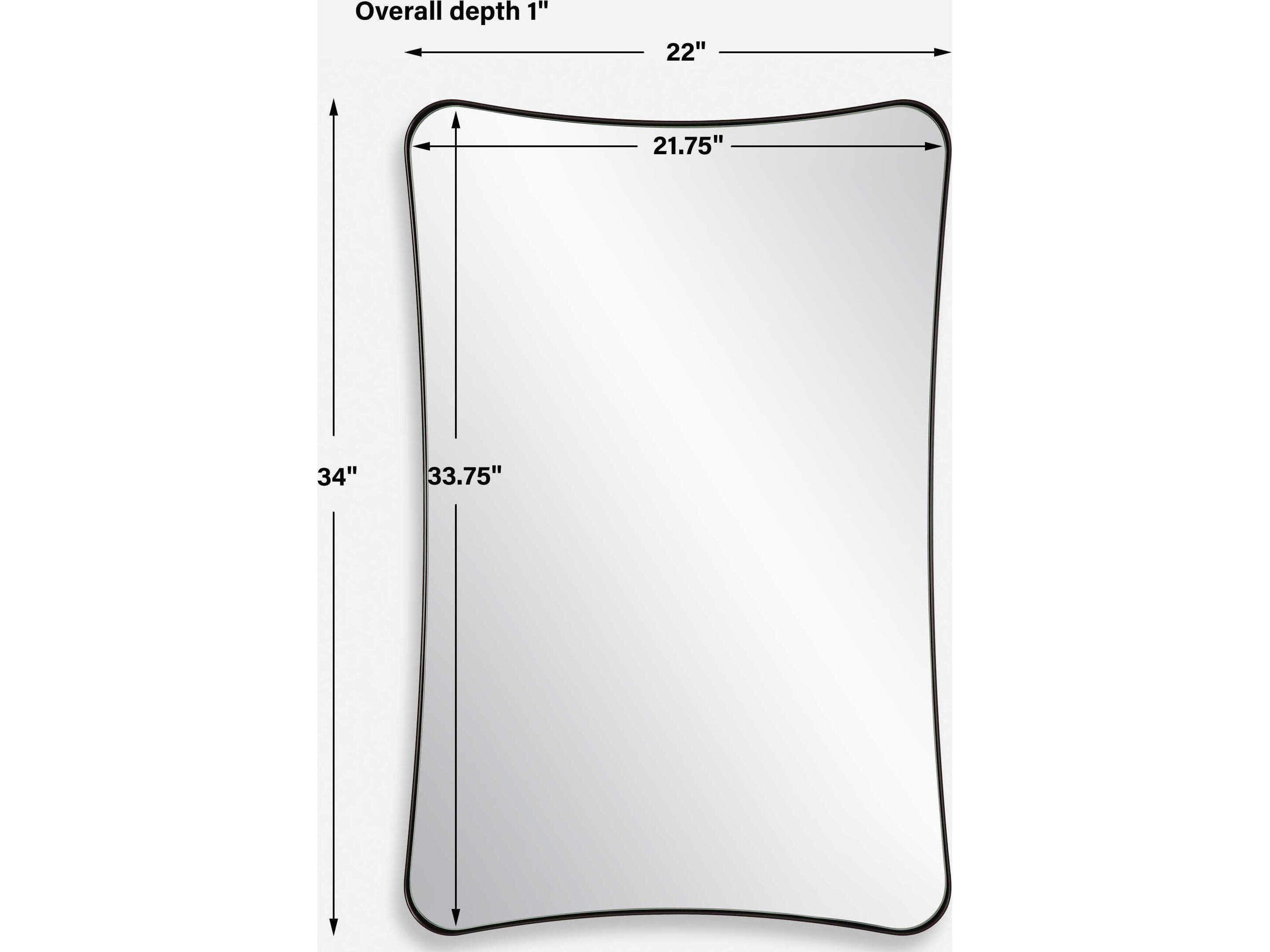 Uttermost Loudon Satin Black Rectangular Wall Mirror