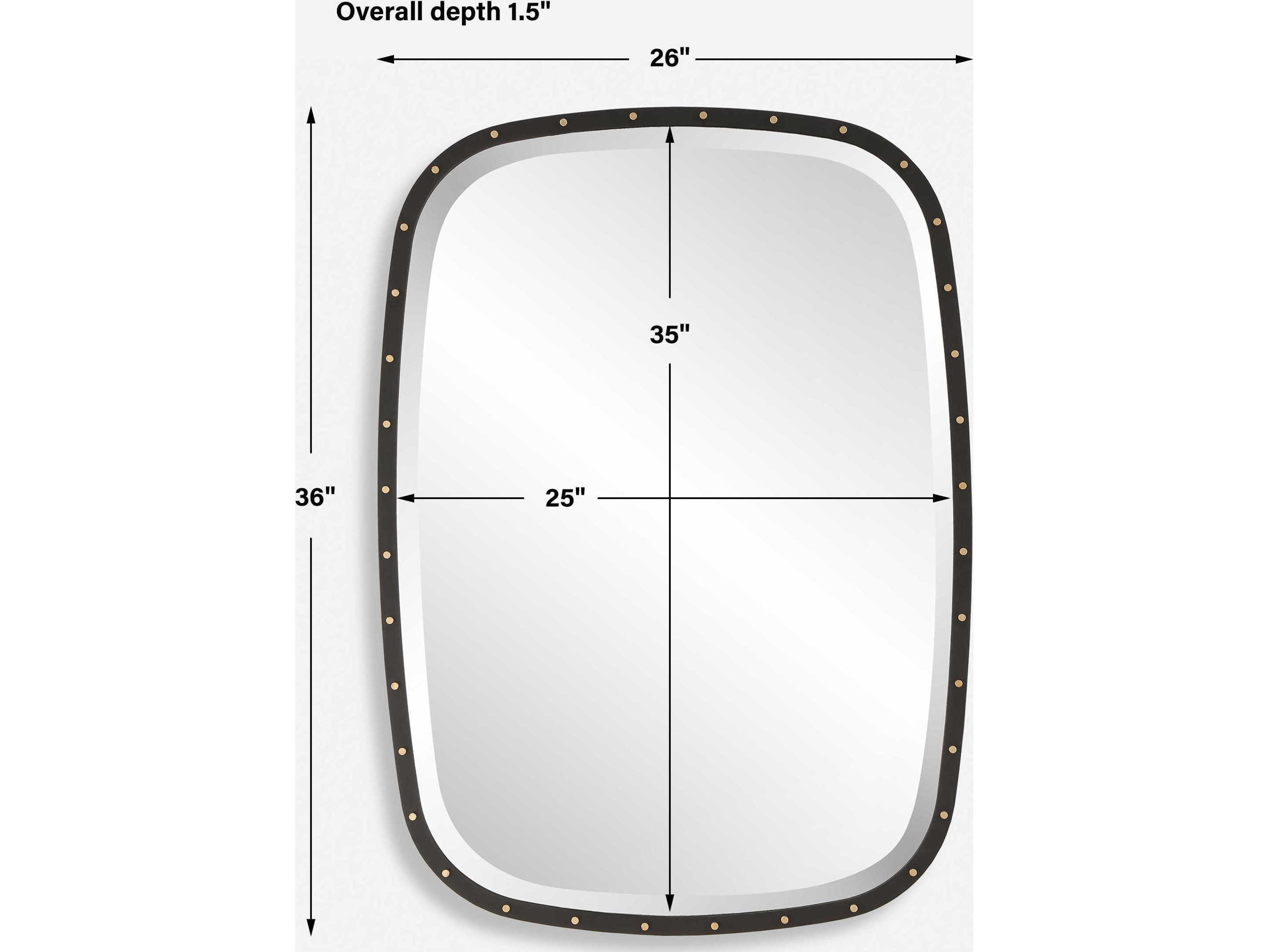 Uttermost Benedo Matte Black Rectangular Wall Mirror