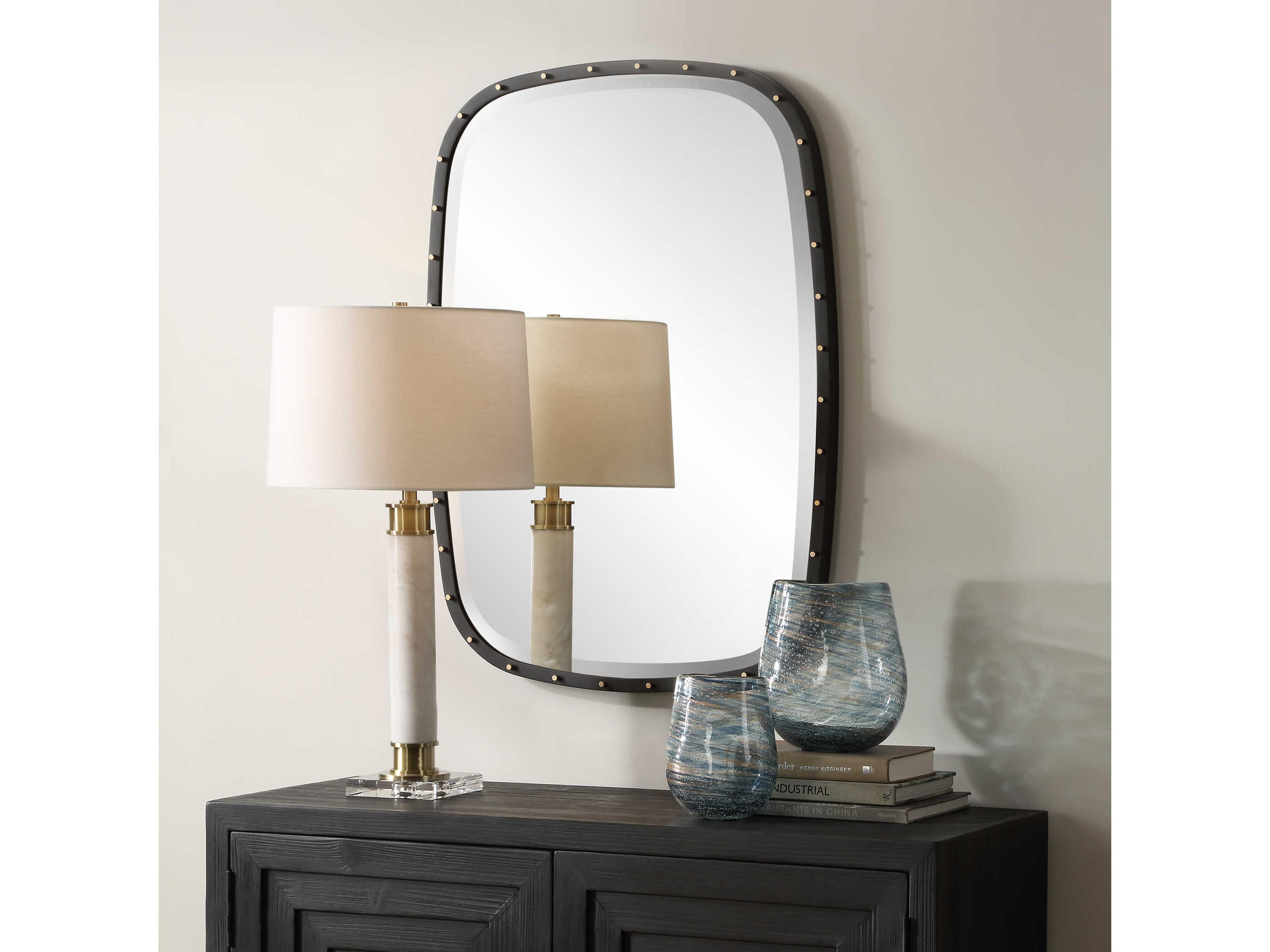 Uttermost Benedo Matte Black Rectangular Wall Mirror