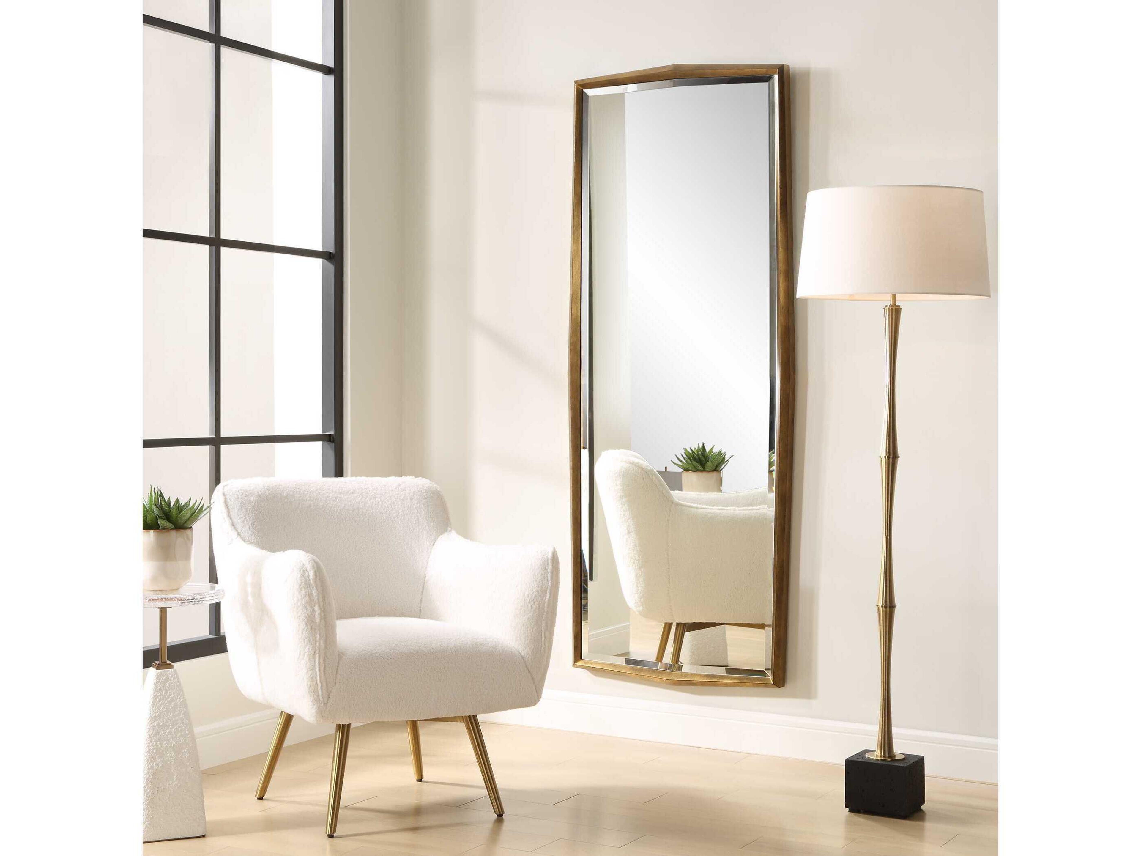 Uttermost On Point Antiqued Gold Leaf Rectangular Wall Mirror