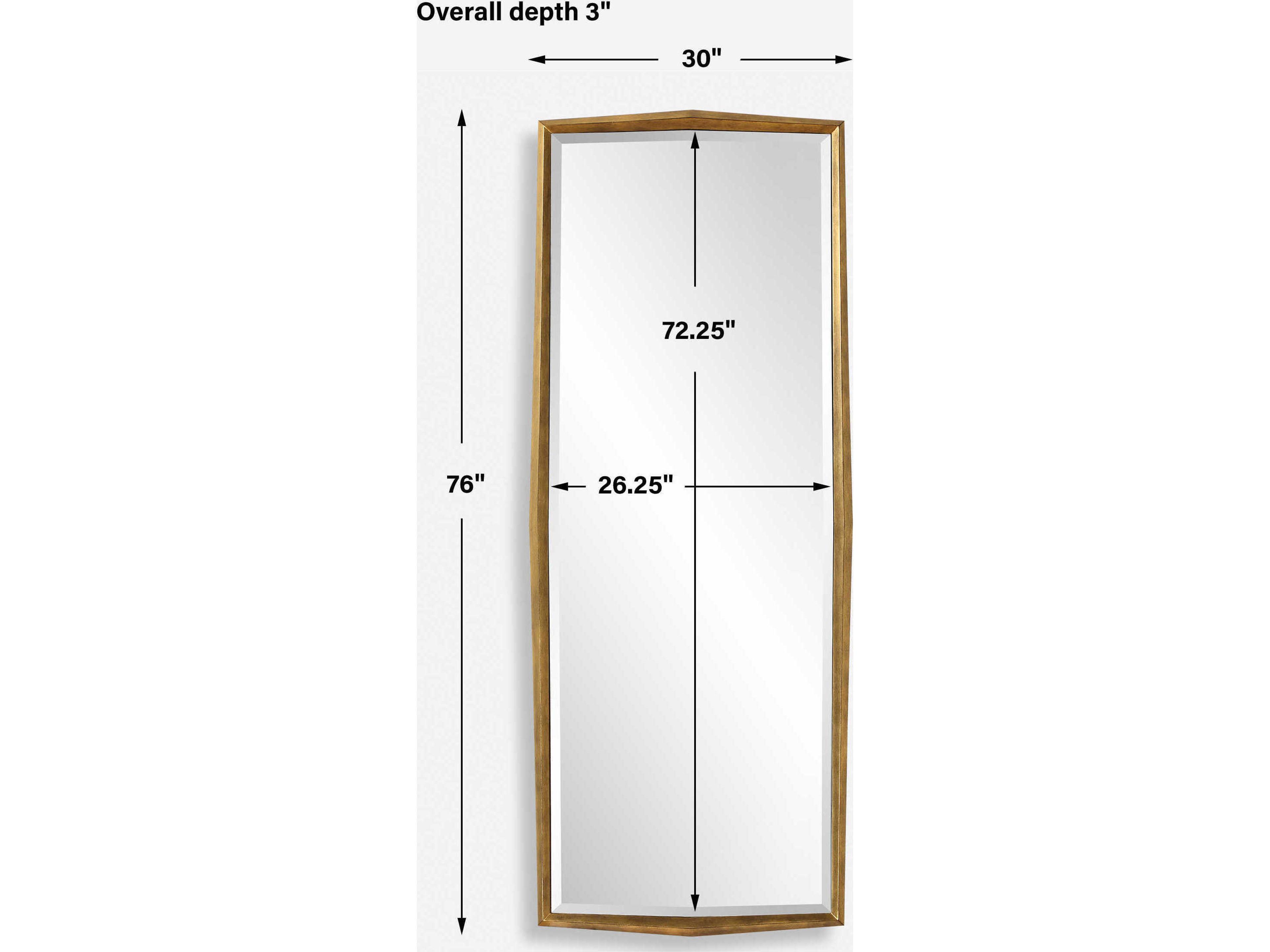 Uttermost On Point Antiqued Gold Leaf Rectangular Wall Mirror