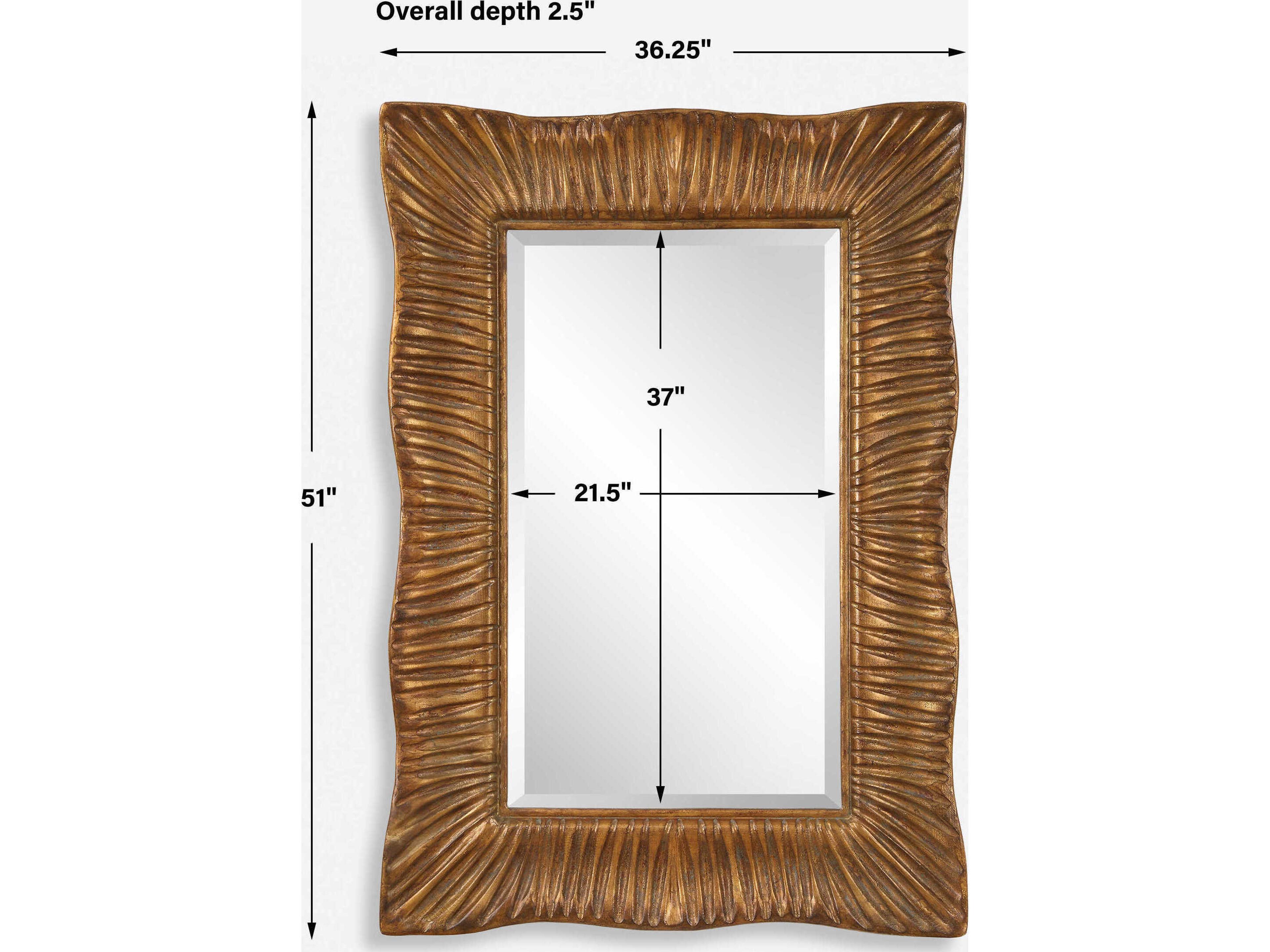 Uttermost Emerson Antiqued Gold Leaf Rectangular Wall Mirror