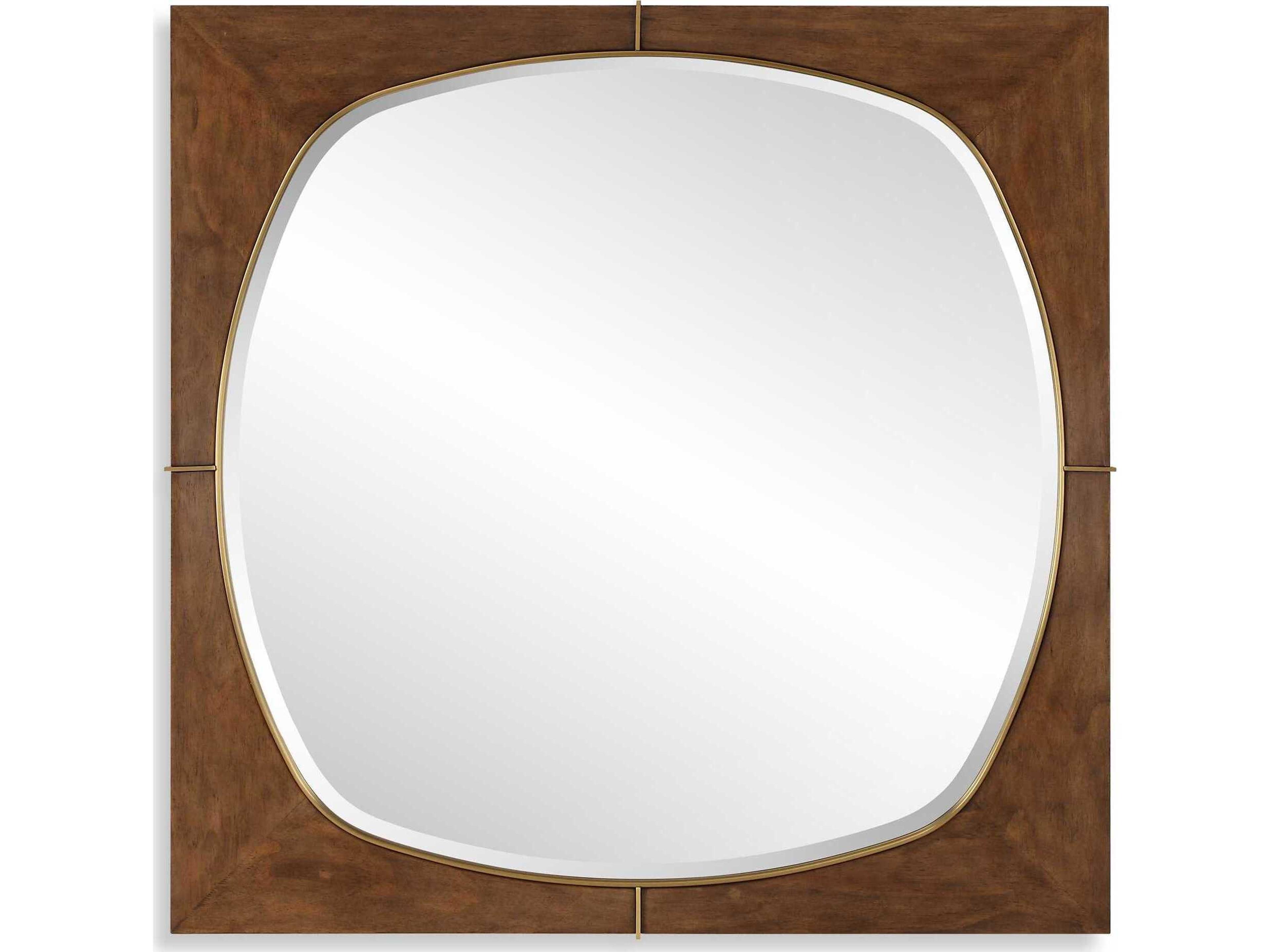 Garonne Walnut Stain Square Wall Mirror