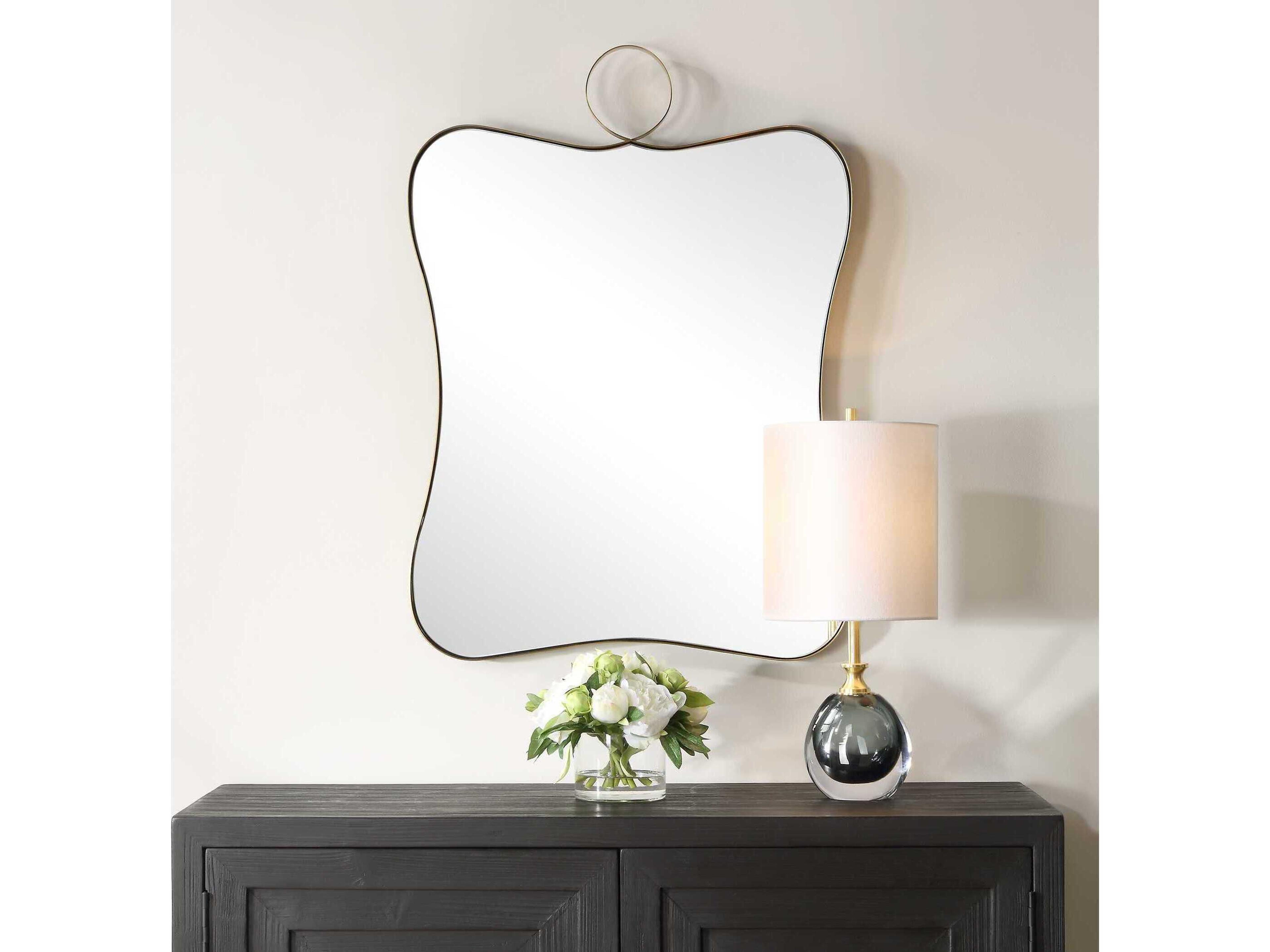 Uttermost Talia Antique Brass Rectangular Wall Mirror