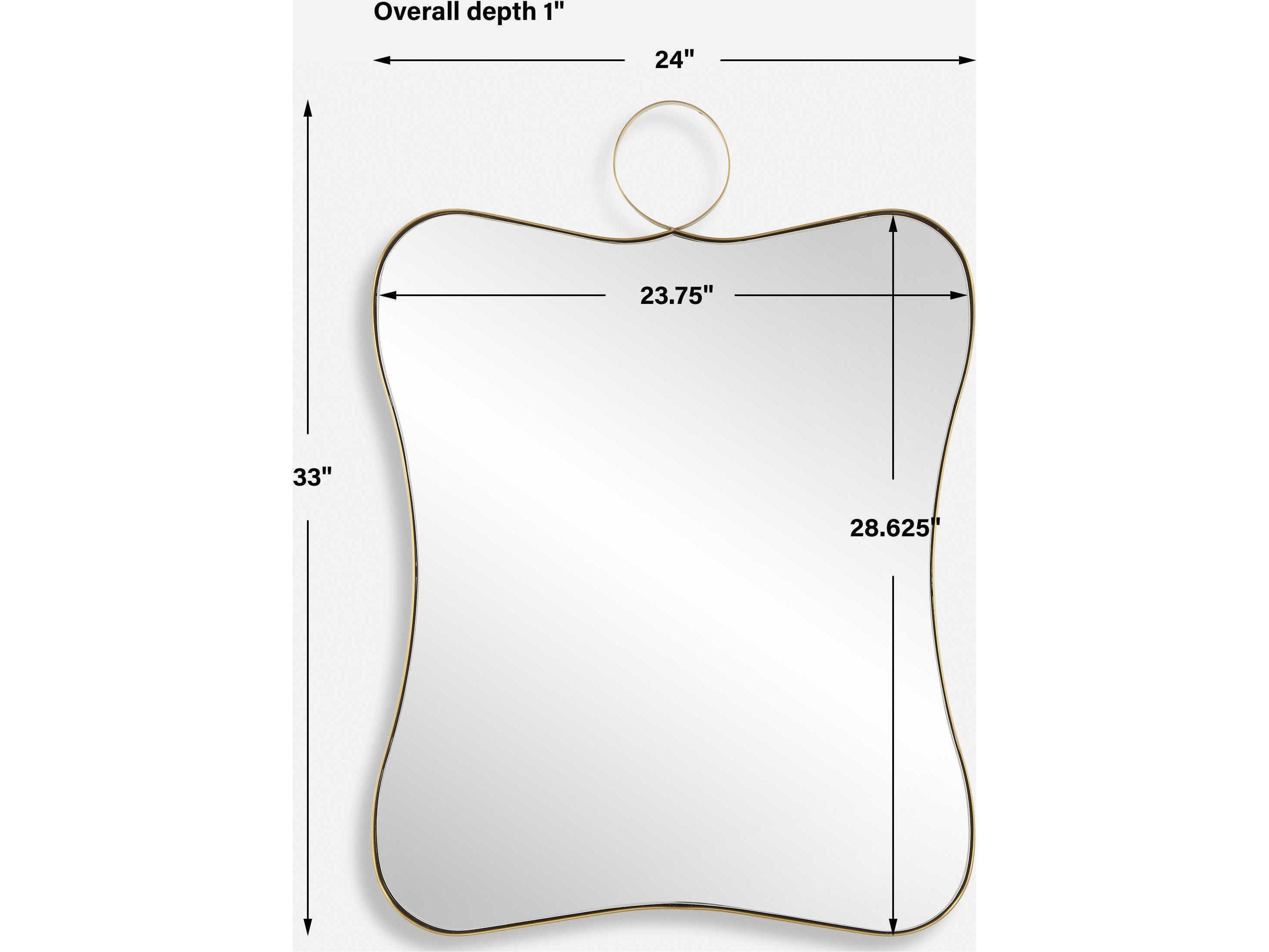 Uttermost Talia Antique Brass Rectangular Wall Mirror