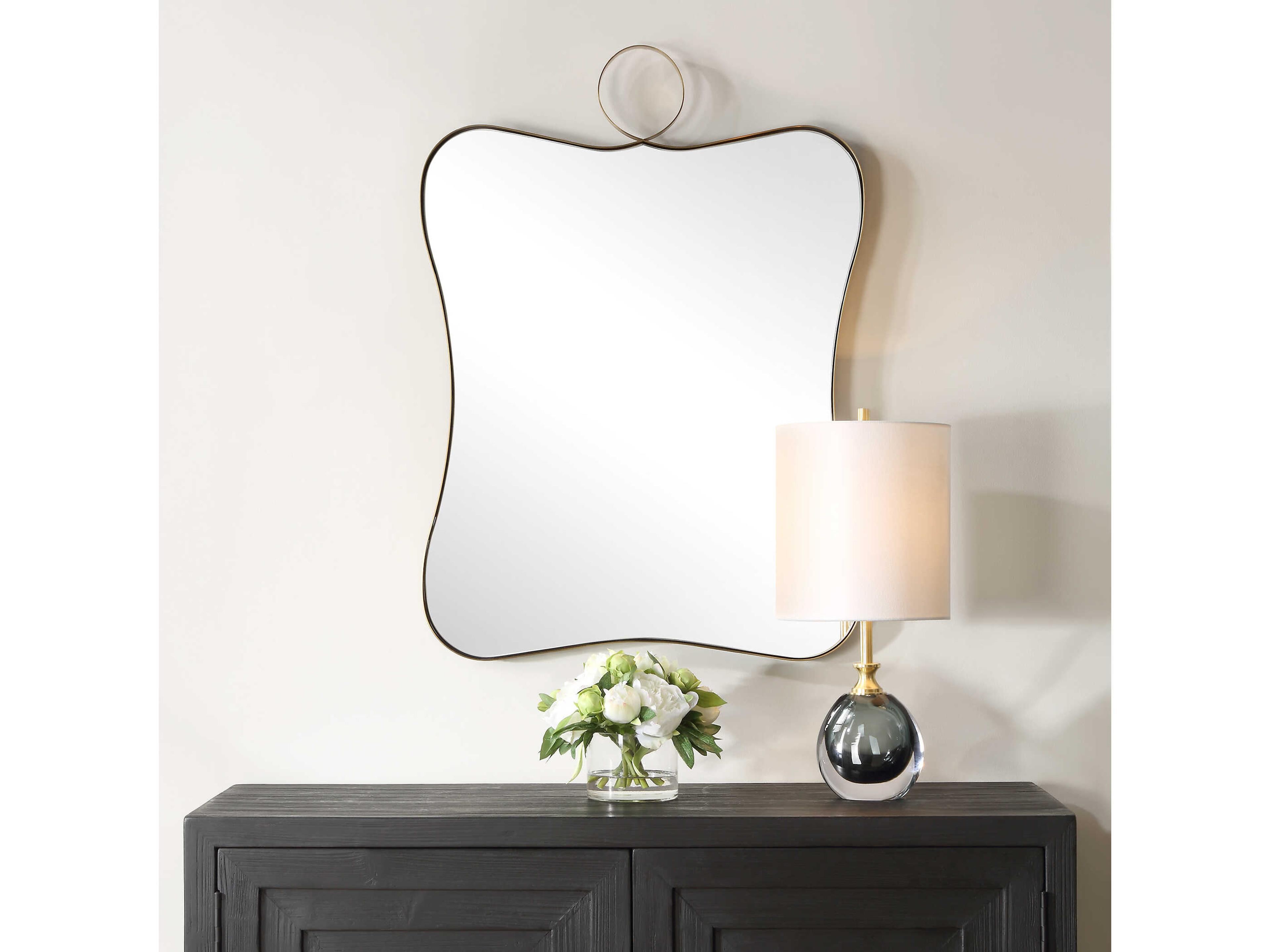 Uttermost Talia Antique Brass Rectangular Wall Mirror