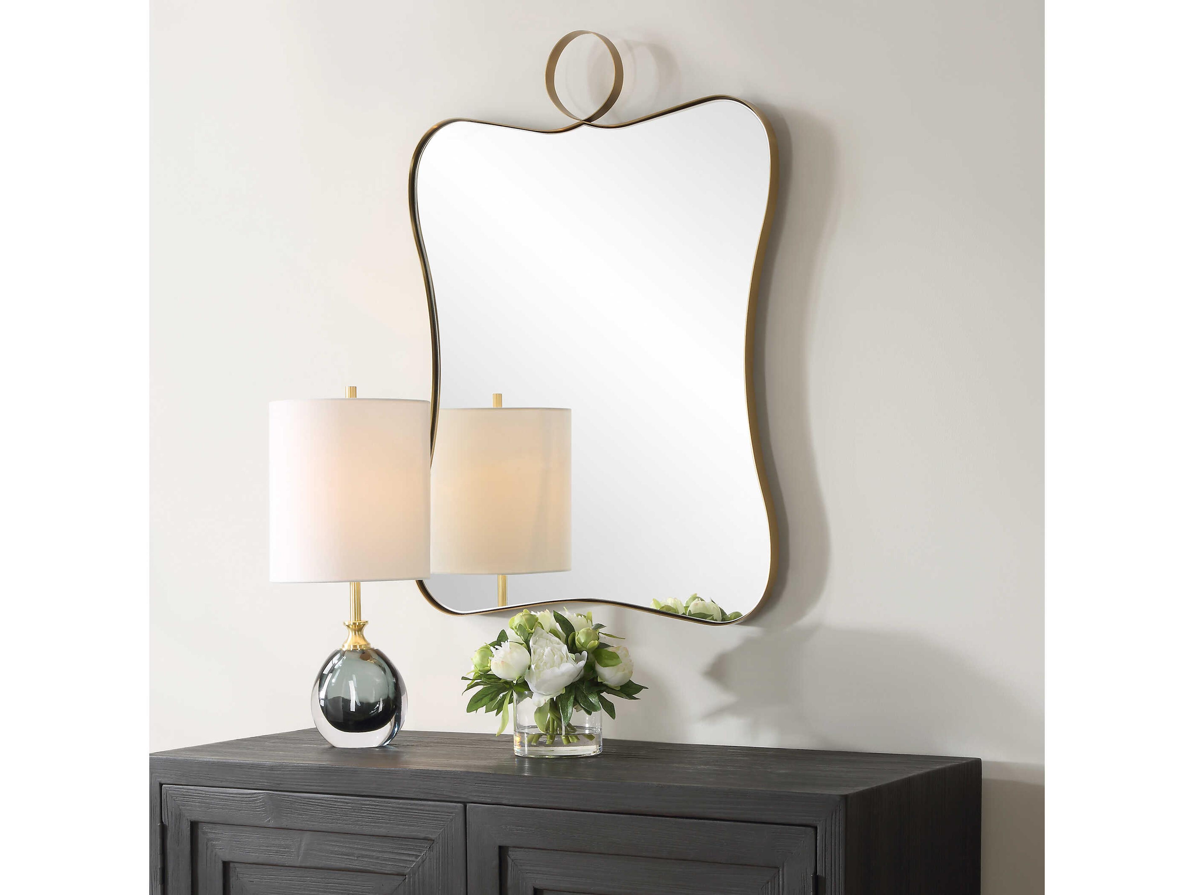 Uttermost Talia Antique Brass Rectangular Wall Mirror