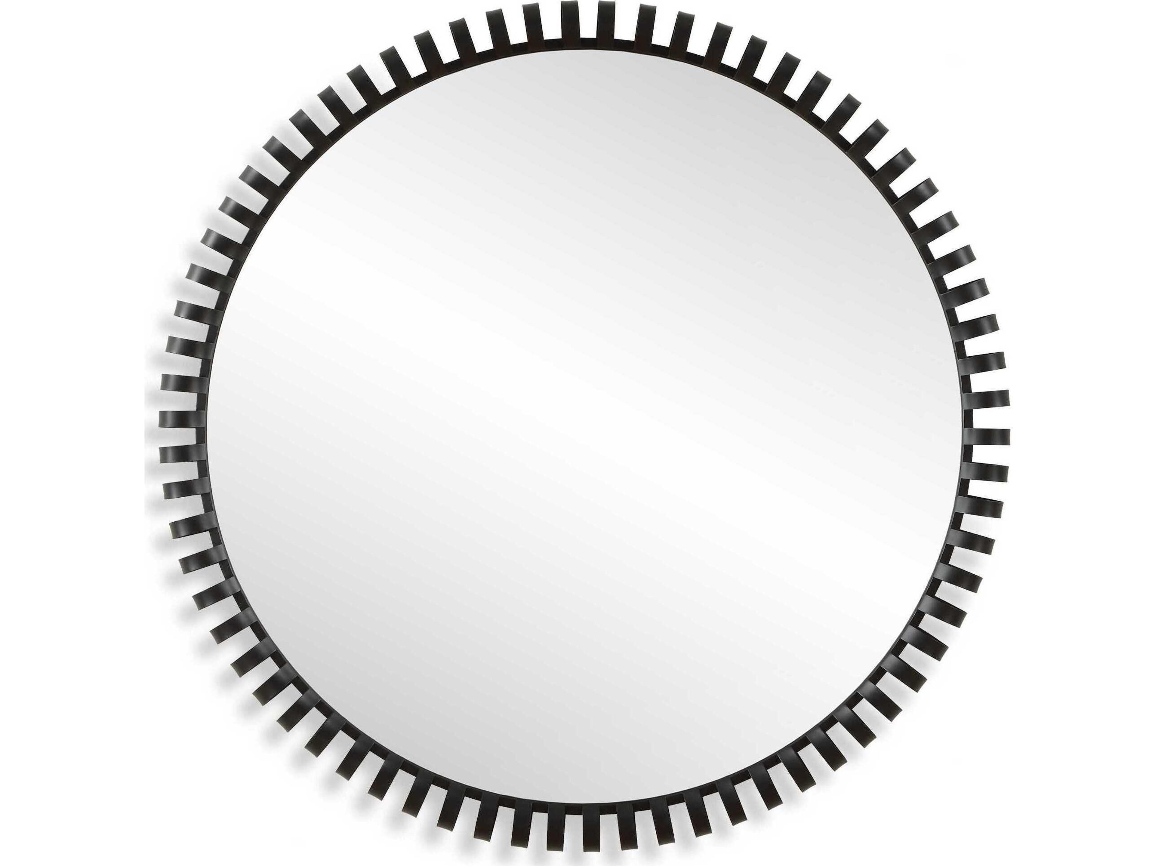 Uttermost Corona Satin Black Round Wall Mirror