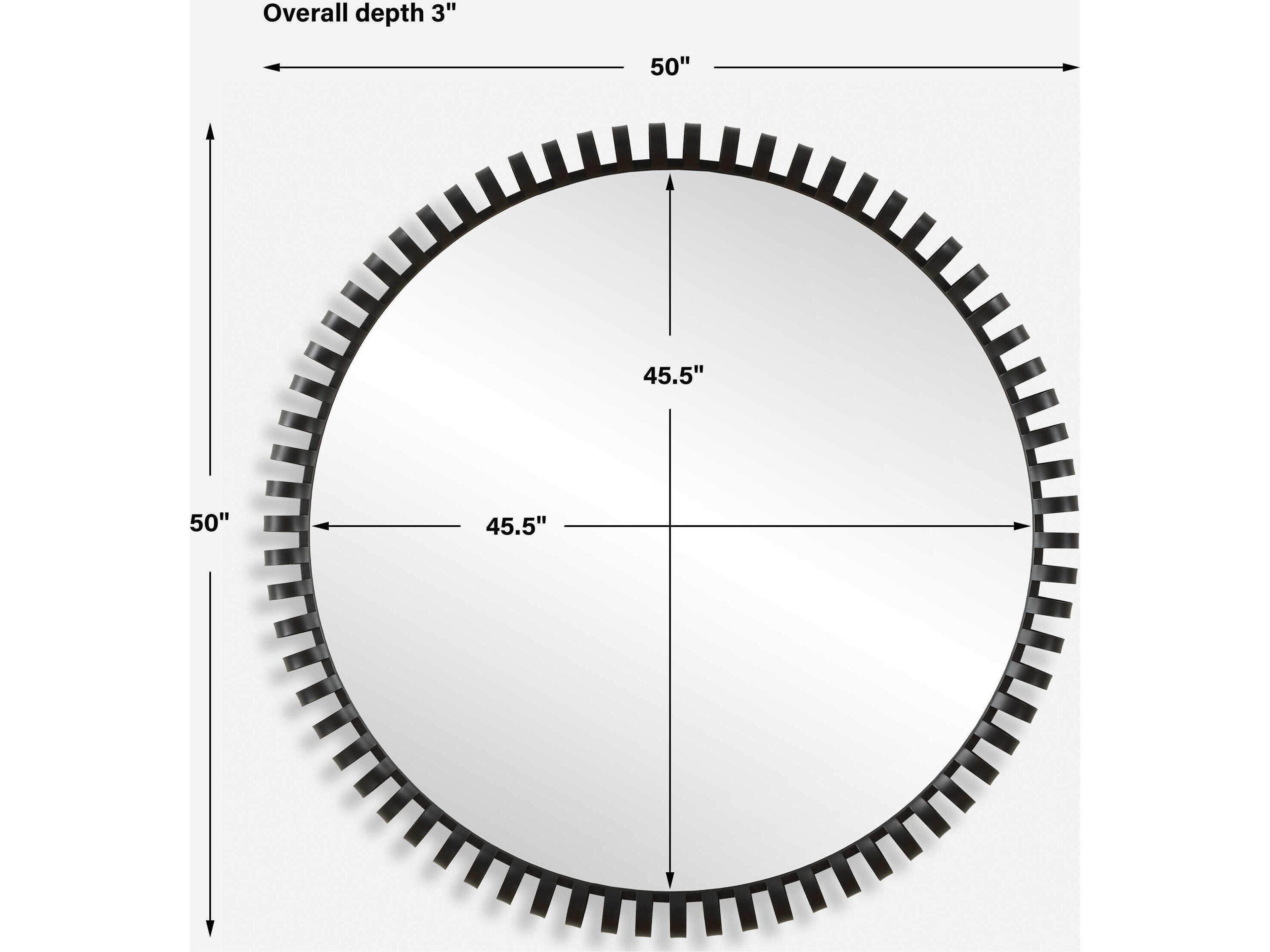 Uttermost Corona Satin Black Round Wall Mirror
