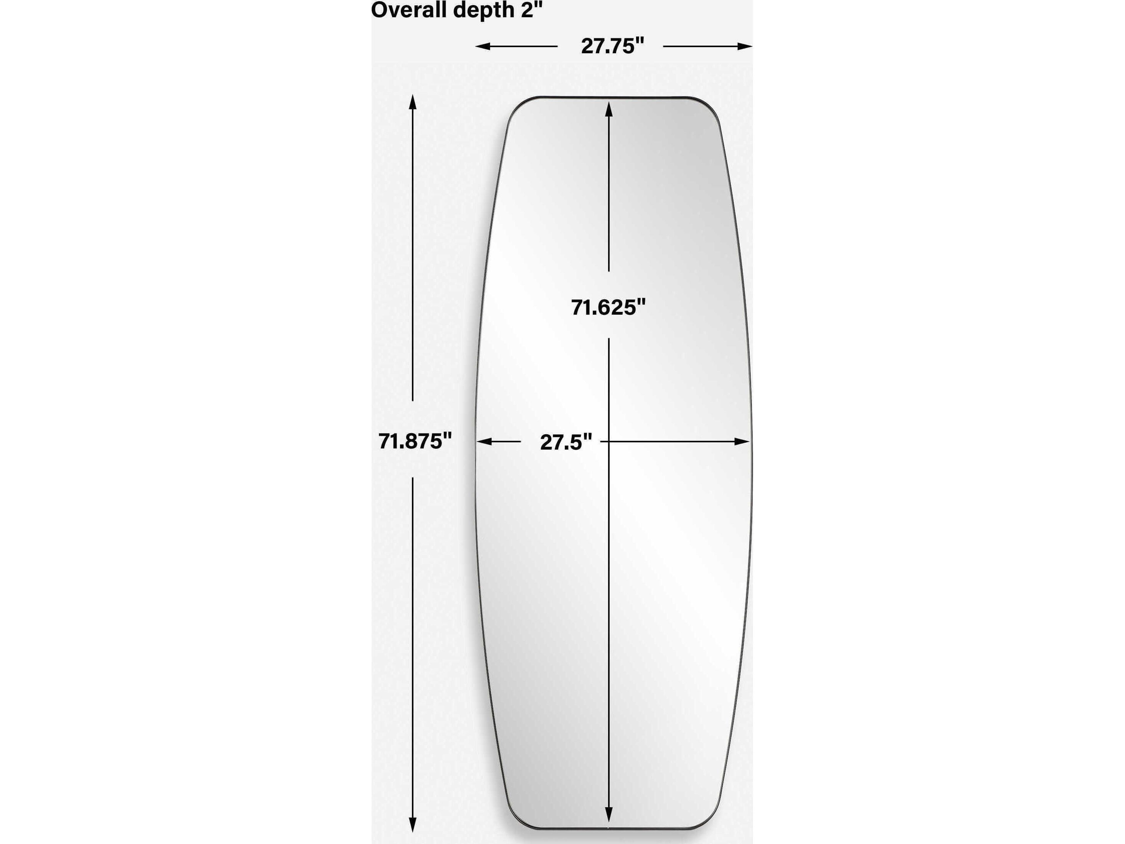 Uttermost Caspian Satin Black Rectangular Wall Mirror